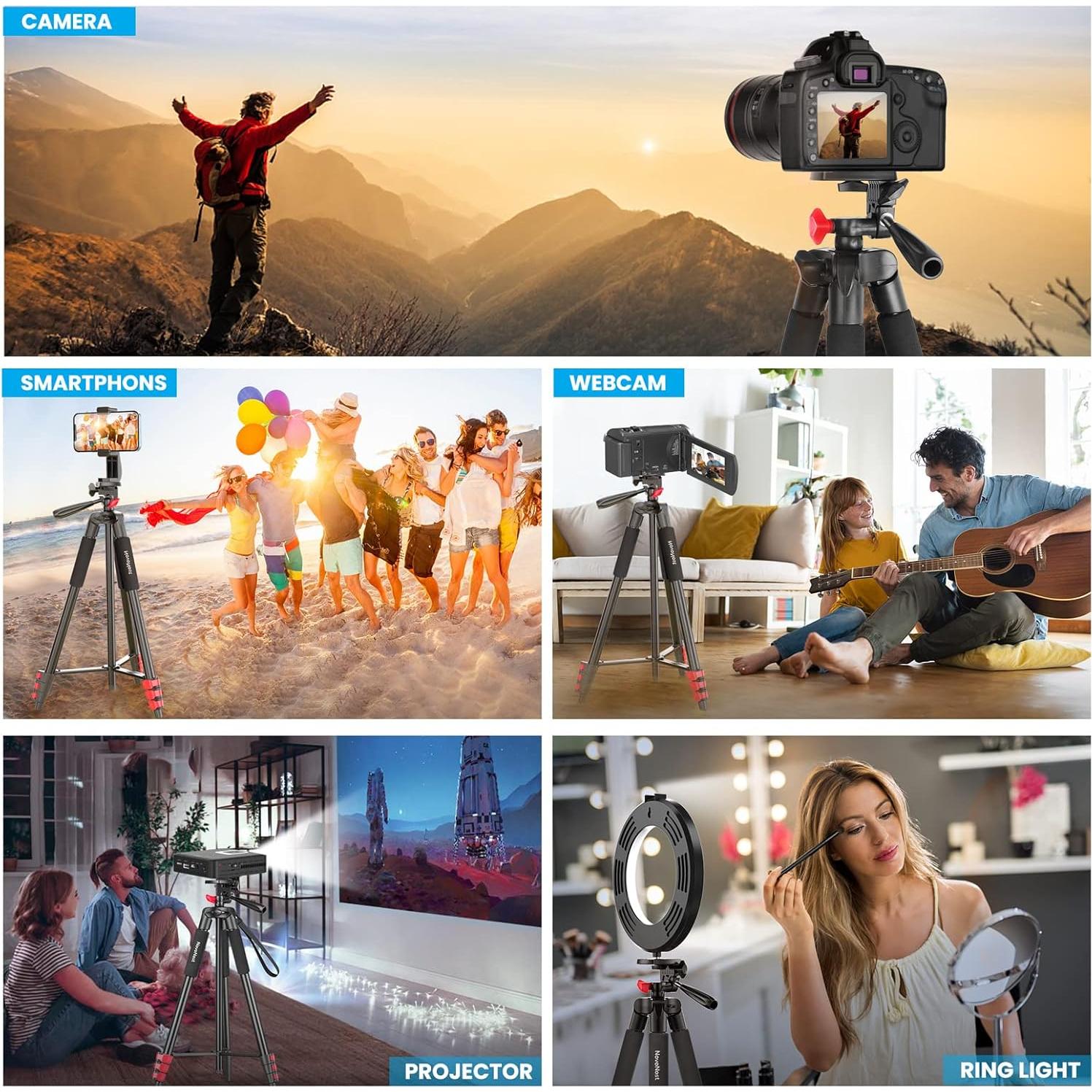 Trípode para teléfono NovoNost KT65 con control remoto 165 cm