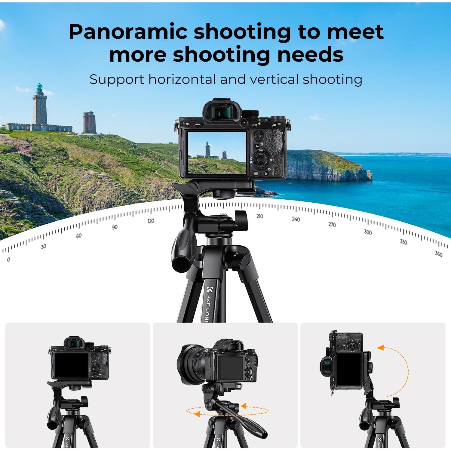 Trípode de Viaje K&F Concept 0.61 kg Altura Ajustable 43-152 cm