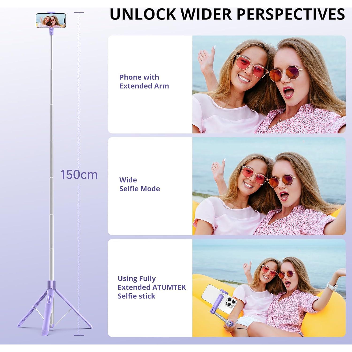 Trípode para Selfie ATUMTEK 60" (152.4 cm) con Control Remoto