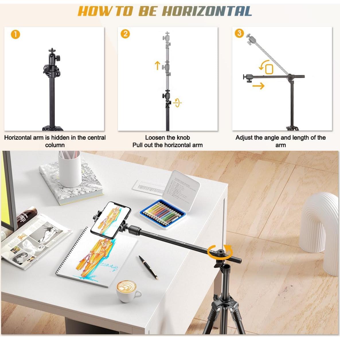 Trípode Ajustable Lusweimi 67" con Control Remoto y Soporte