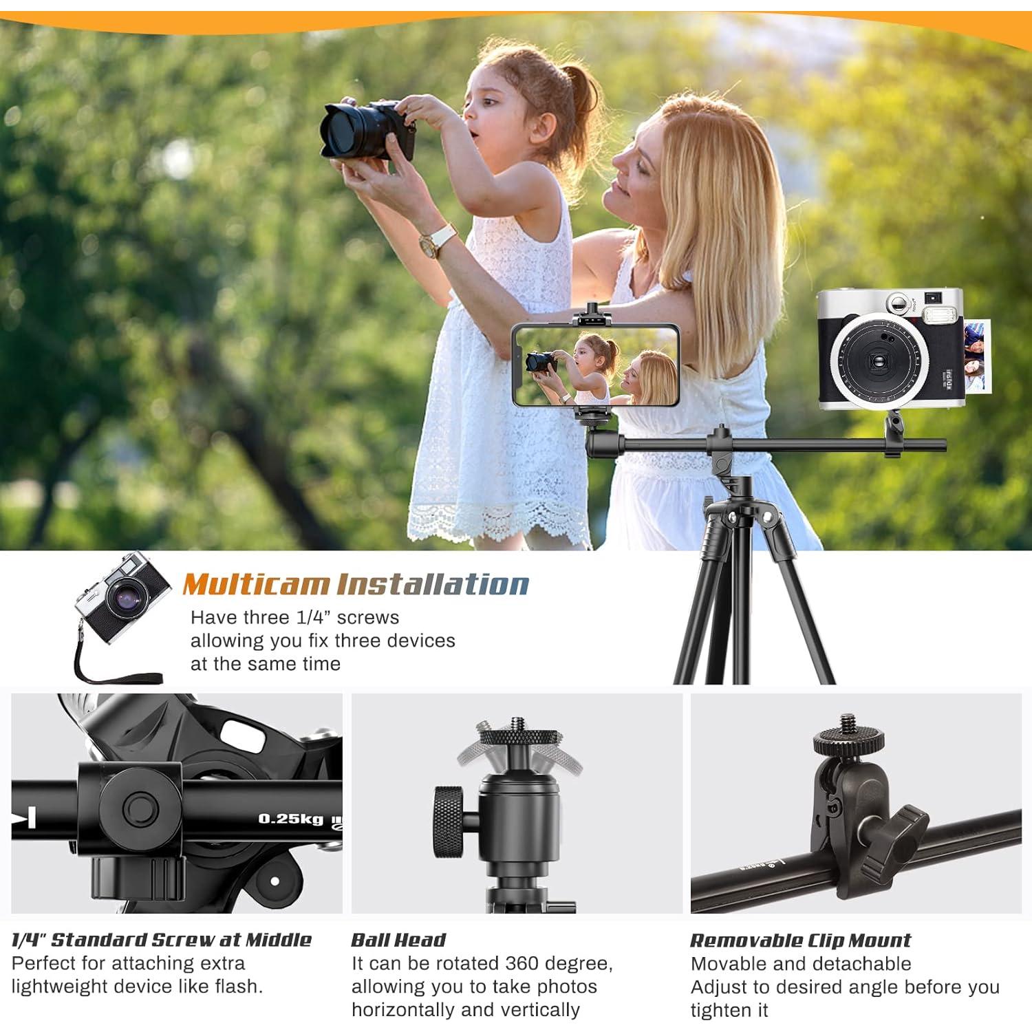 Trípode Ajustable Lusweimi 67" con Control Remoto y Soporte