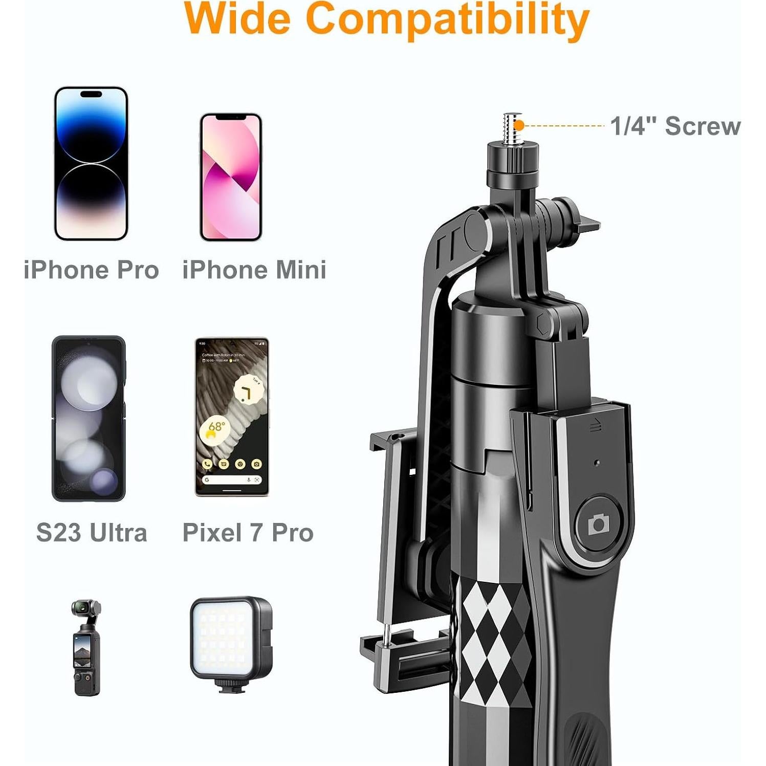 Trípode para teléfono celular KEITHY C11 182.88 cm con control remoto