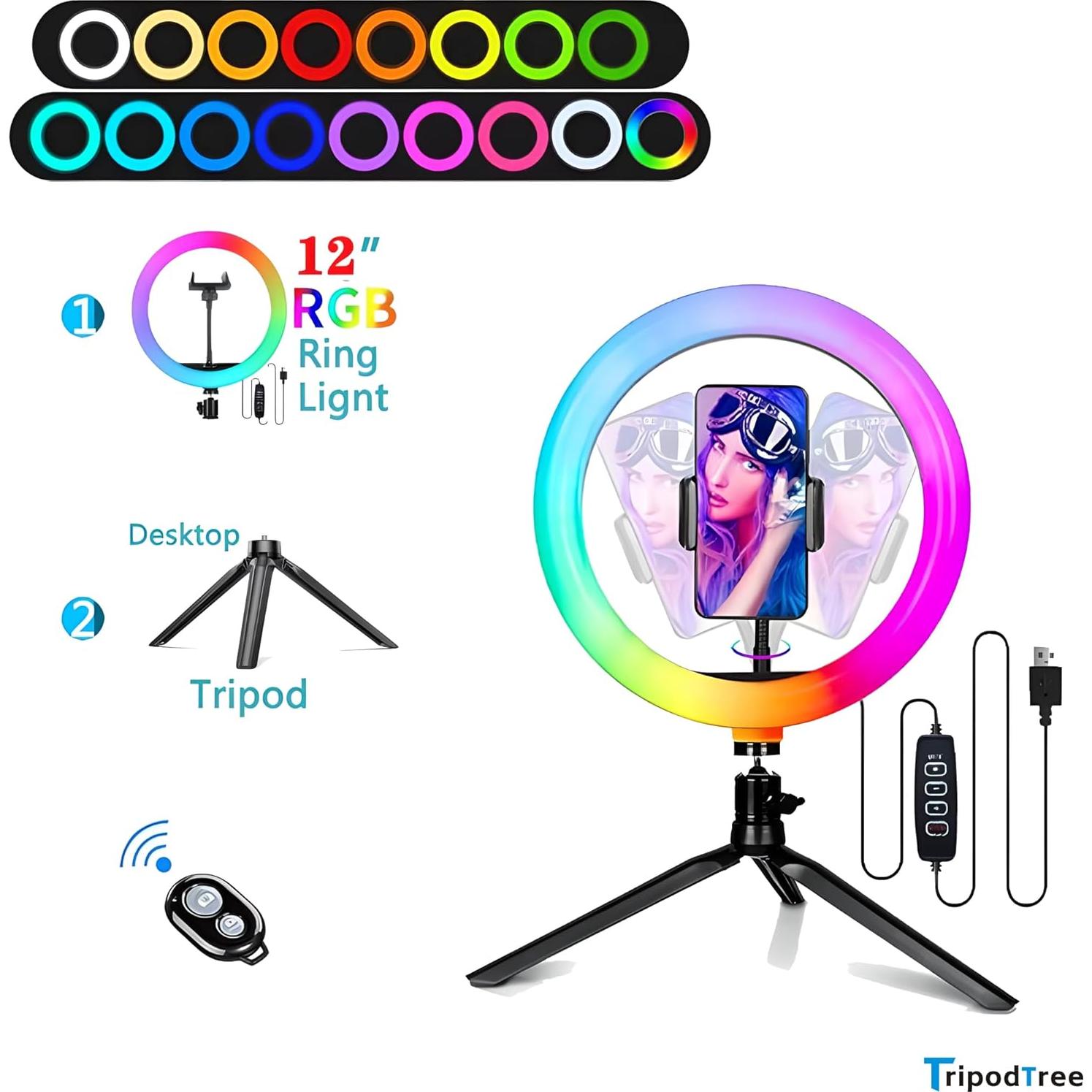 Anillo de Luz LED 30.5cm Tripode Ajustable TripodTree