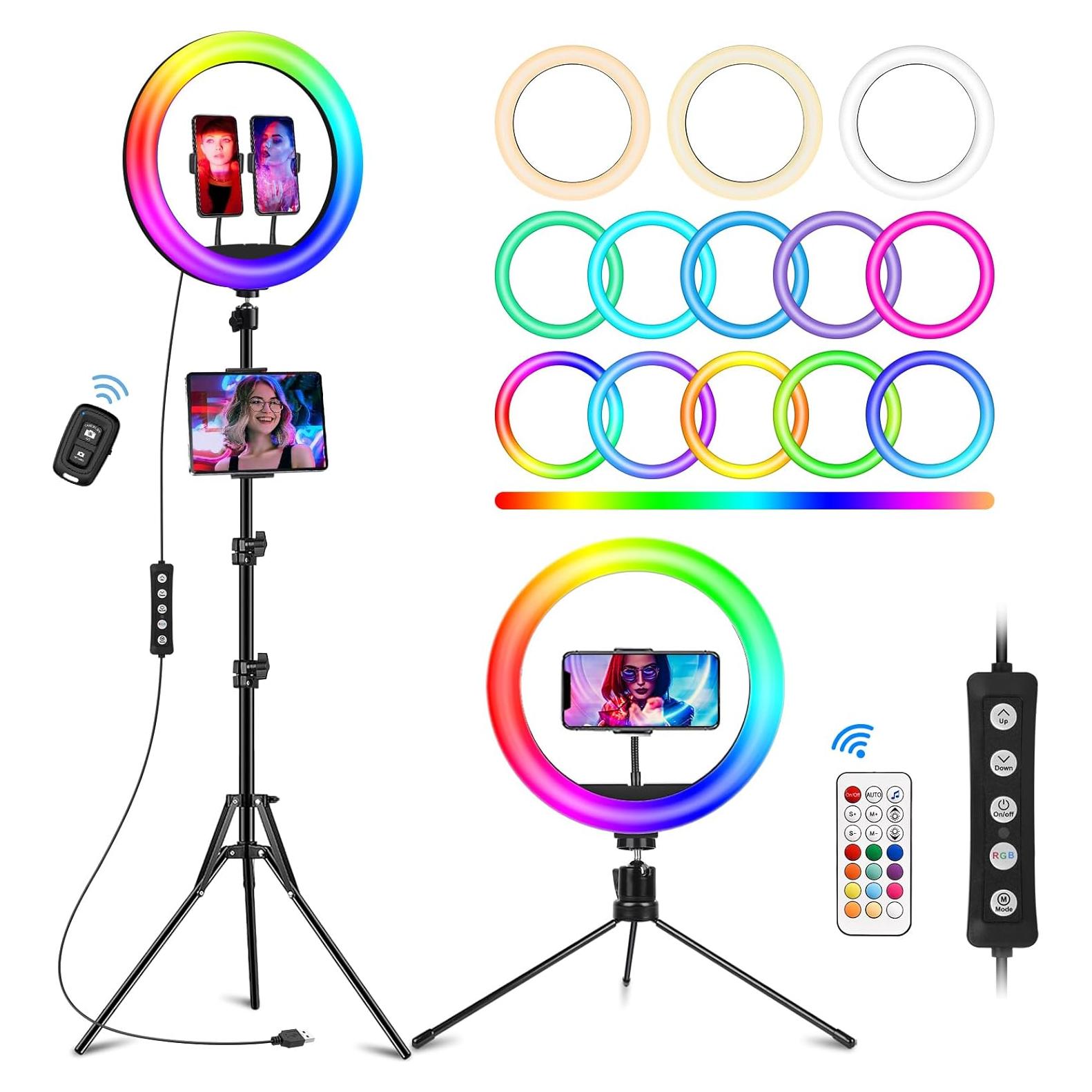 Luz de Anillo STALLY 31.24 cm con Trípode Ajustable 160 cm