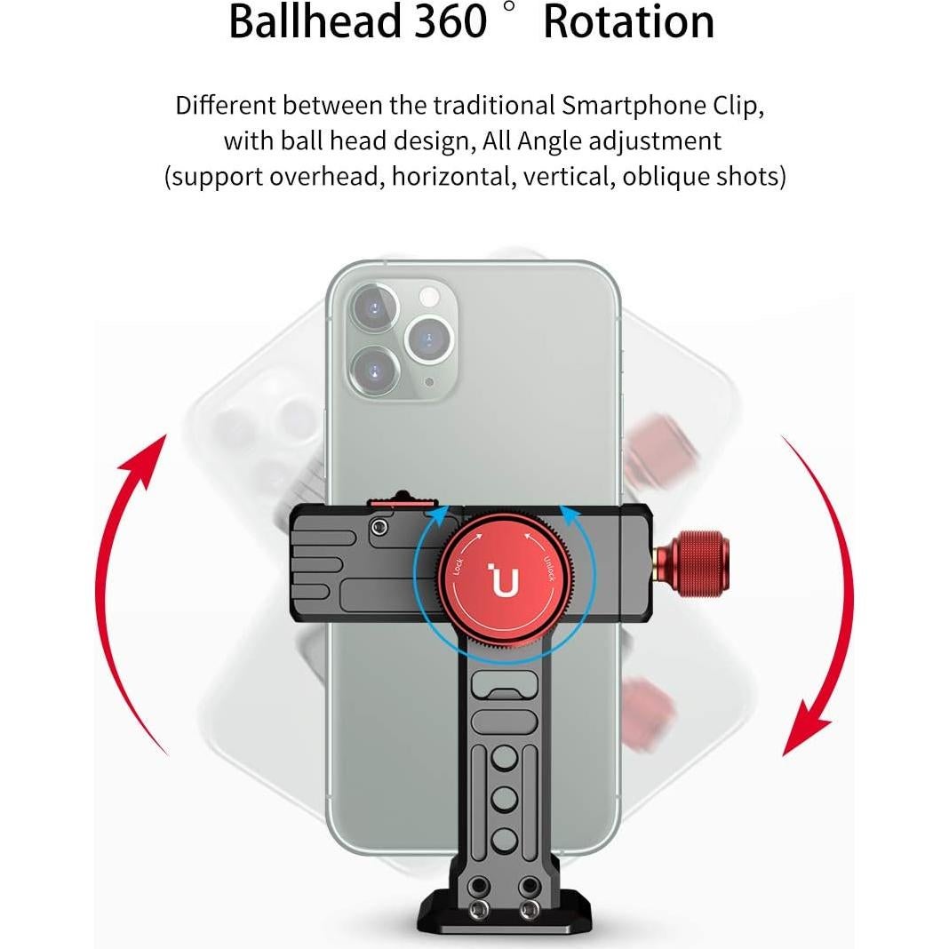 Soporte de trípode PICTRON ST-14 para celular 360° aluminio