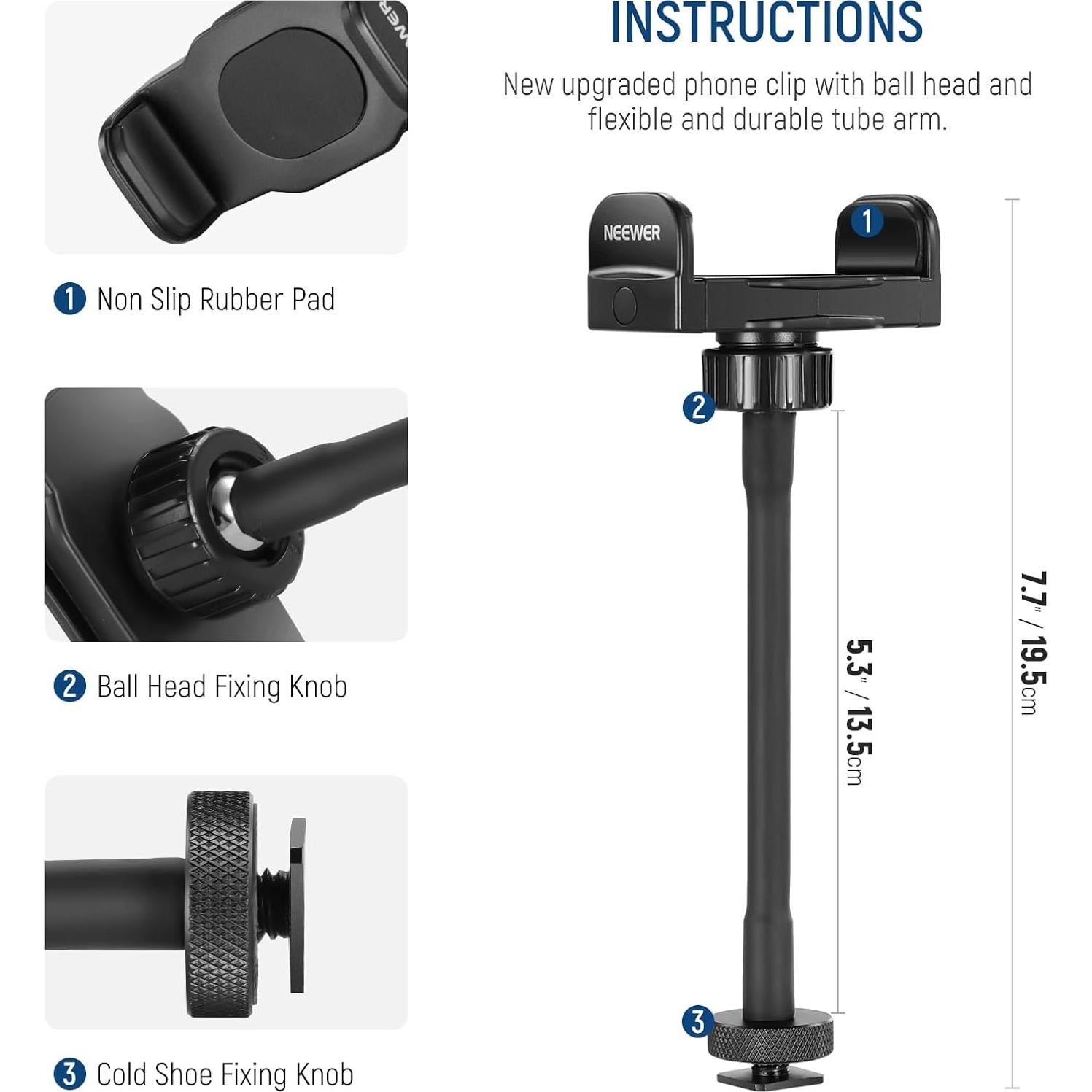 Soporte Flexible para Teléfono NEEWER SP-09 360° con Zapata Fría