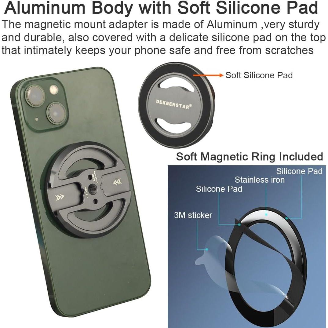 Adaptador de Montaje Magnético DEKEENSTAR para Teléfono MagSafe