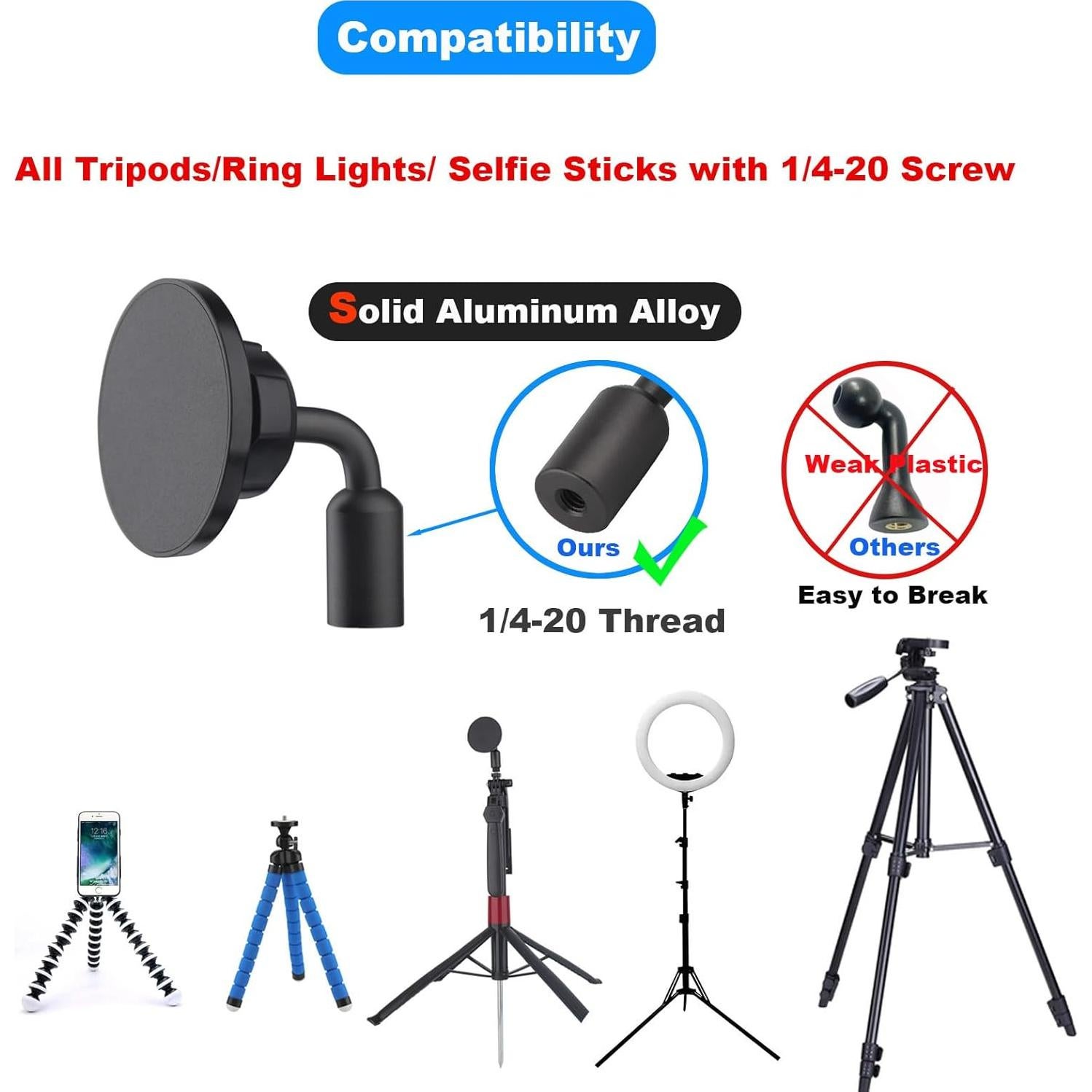 Adaptador de Trípode Magnético Rigdance para Magsafe y Teléfonos