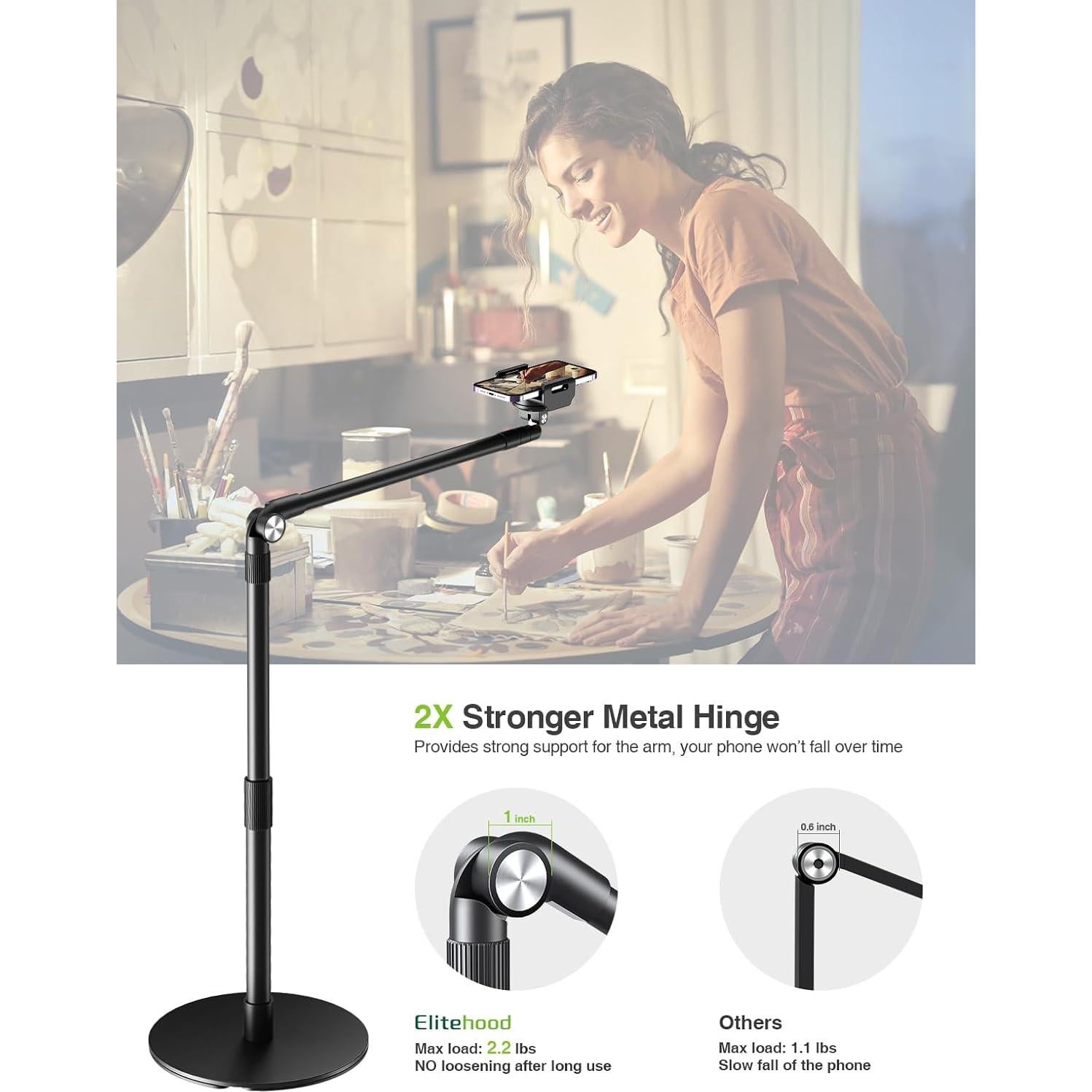 Soporte de Teléfono Overhead Elitehood 38.1 cm Ajustable