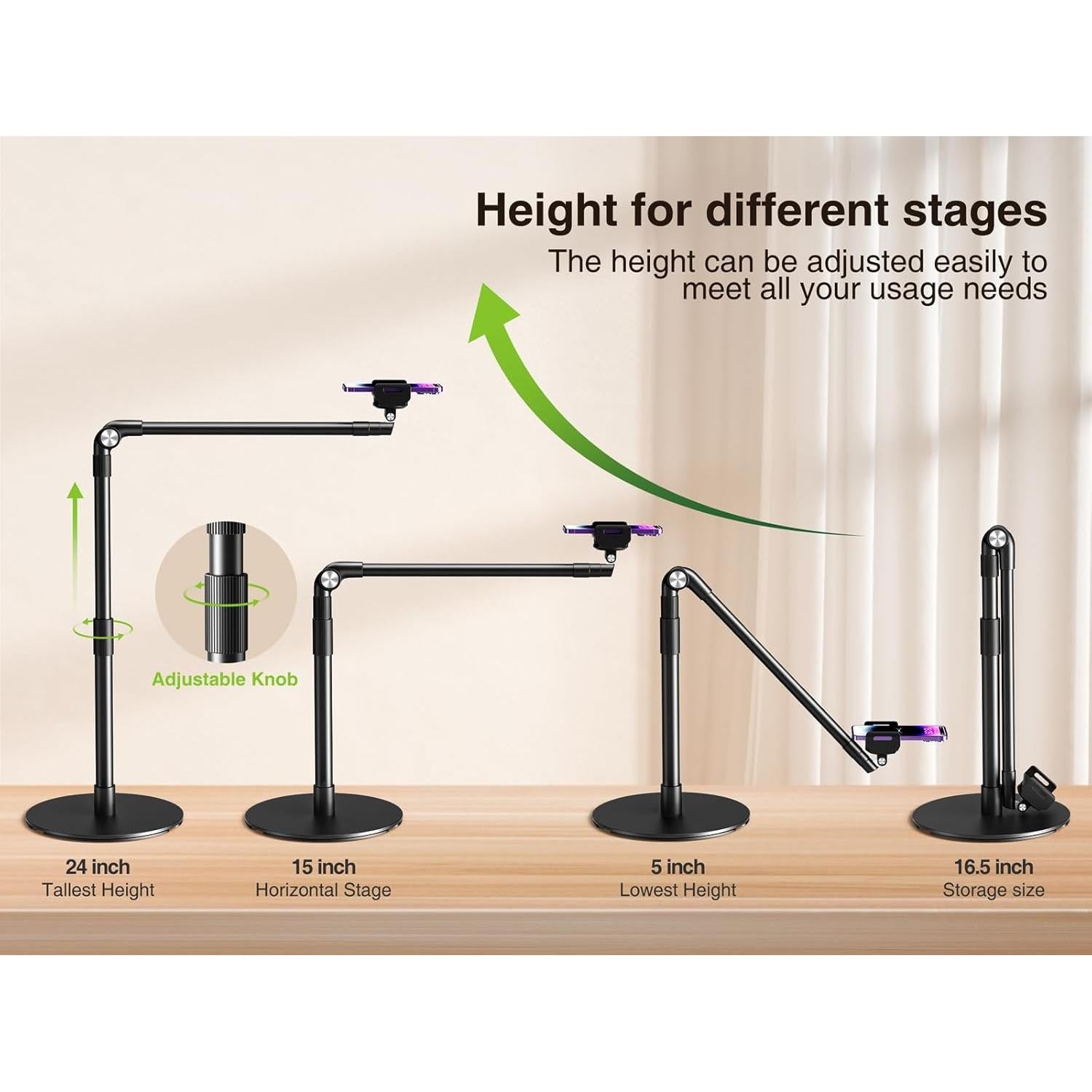 Soporte de Teléfono Overhead Elitehood 38.1 cm Ajustable