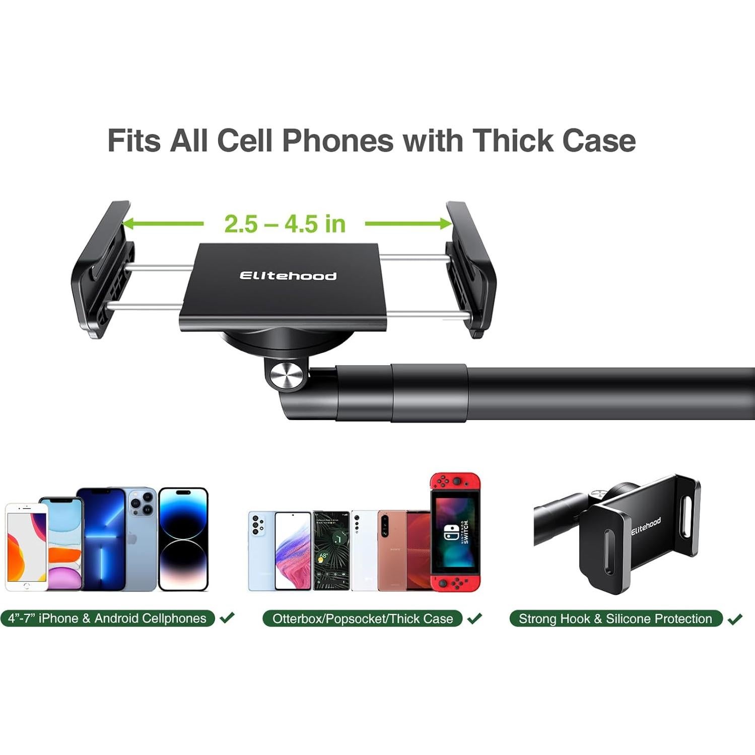 Soporte de Teléfono Overhead Elitehood 38.1 cm Ajustable