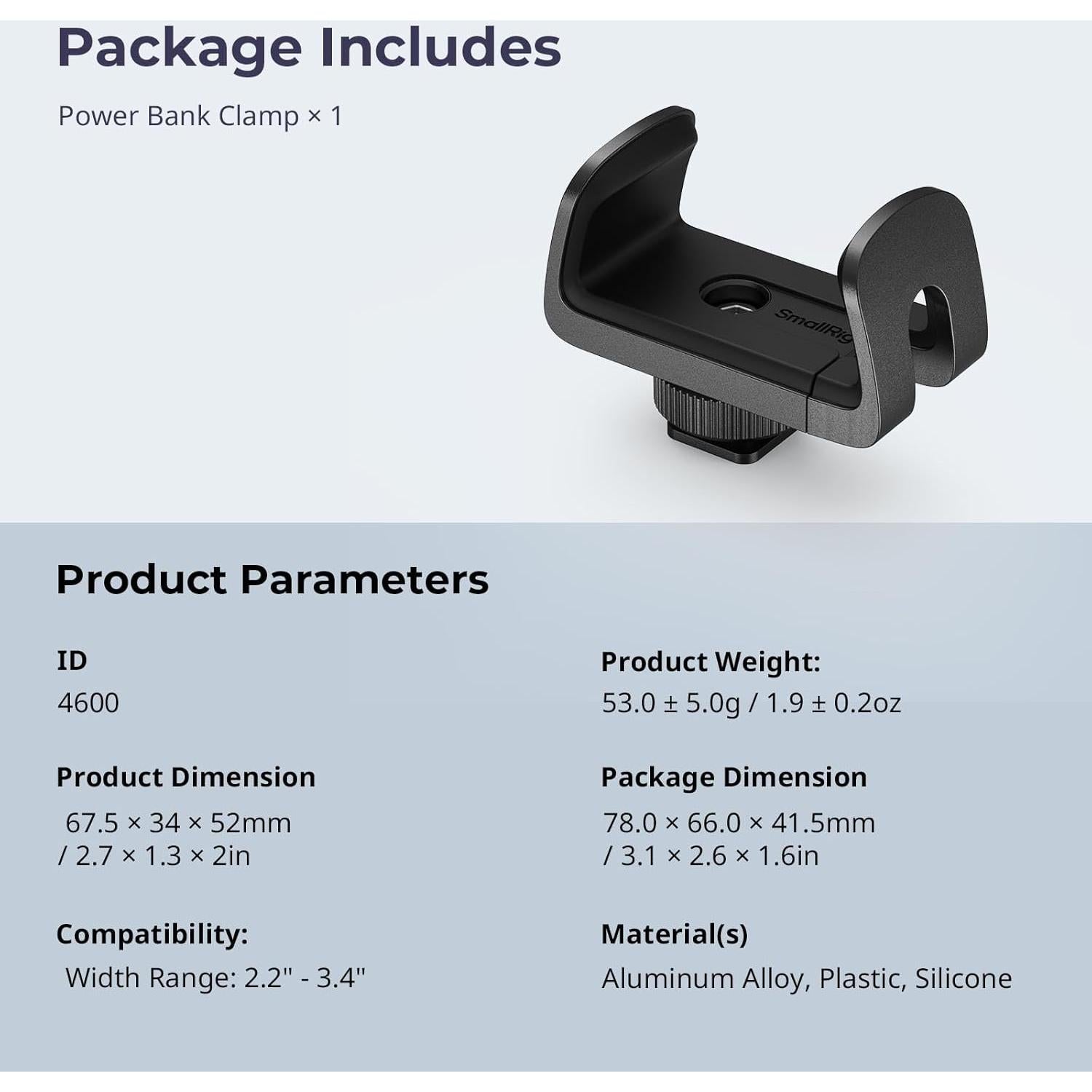 Soporte Universal para Power Bank SmallRig 4600 Ajustable