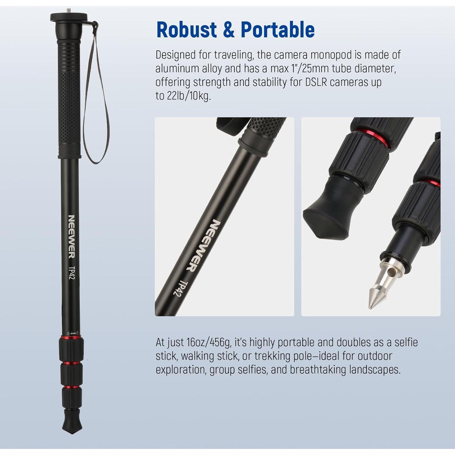 Monopie NEEWER TP42 de Aluminio 66.5" para Cámara DSLR