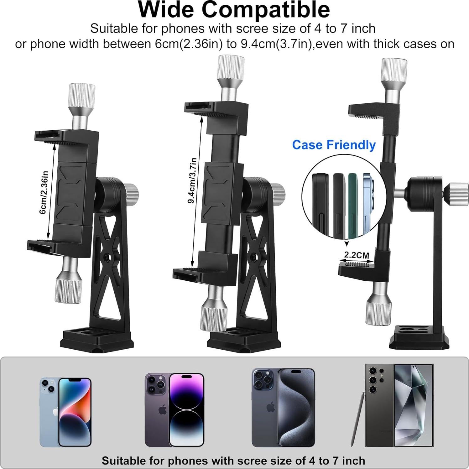 Soporte de trípode Peastrex para celular con cabezal de bola 360°