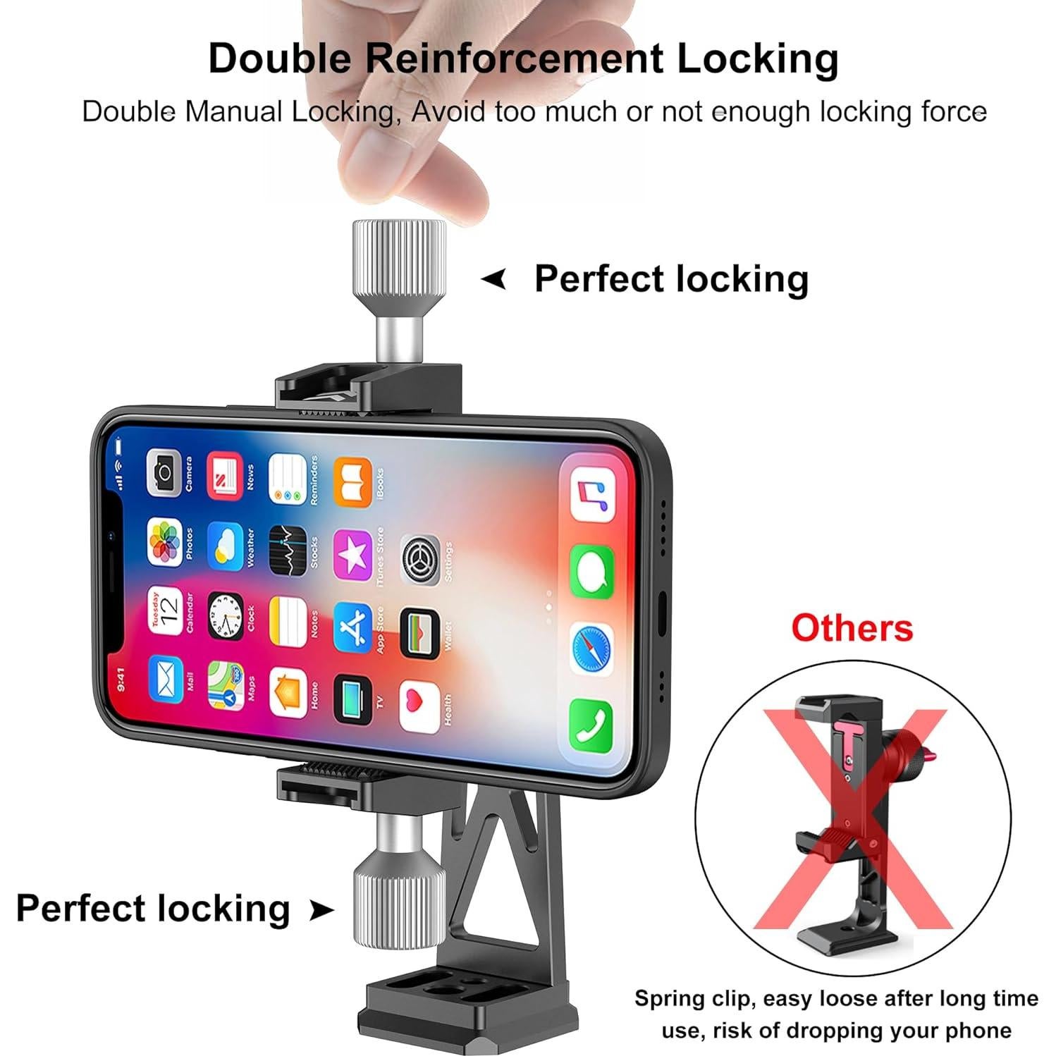 Soporte de trípode Peastrex para celular con cabezal de bola 360°