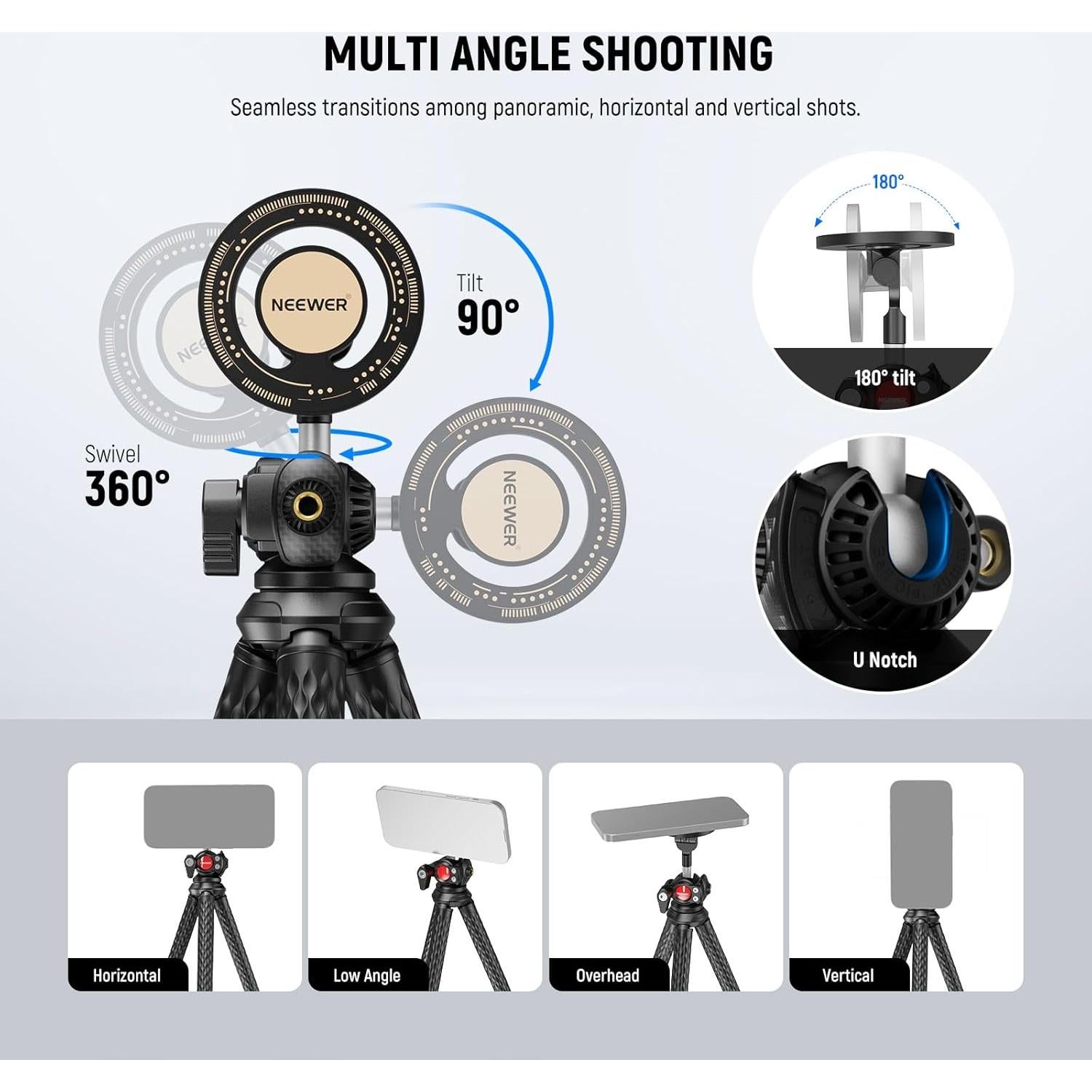 Trípode Flexible Magnético Neewer para Celulares y Cámaras