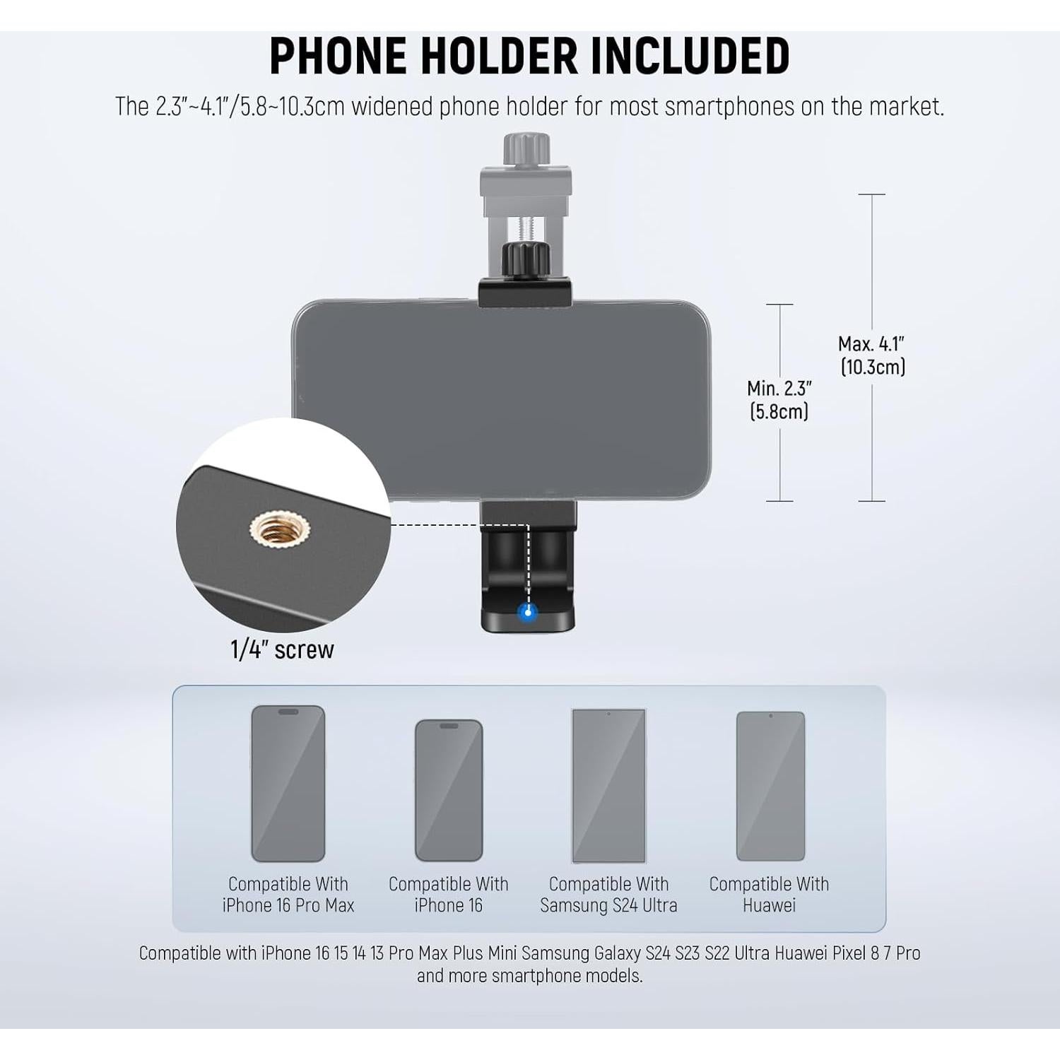 Trípode NEEWER para Teléfono y Cámara 167.64 cm con Control Remoto