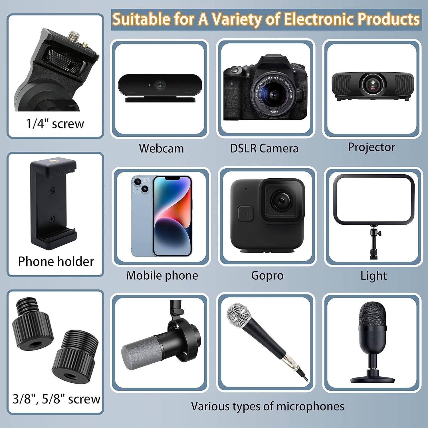 Soporte de cámara de escritorio DNSbabi ajustable 360° 8.2kg