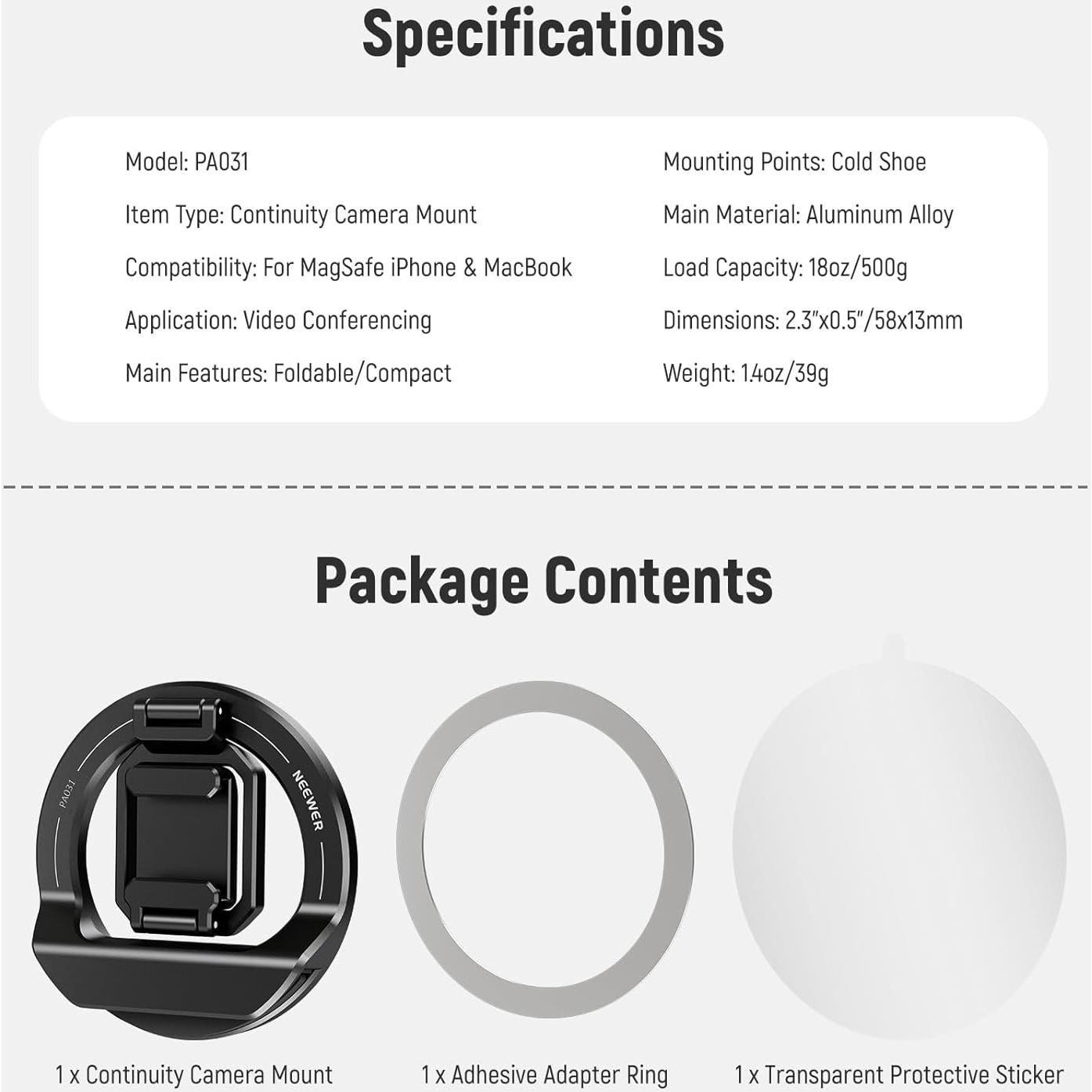 Soporte de Cámara Plegable NEEWER PA031 para iPhone y MacBook