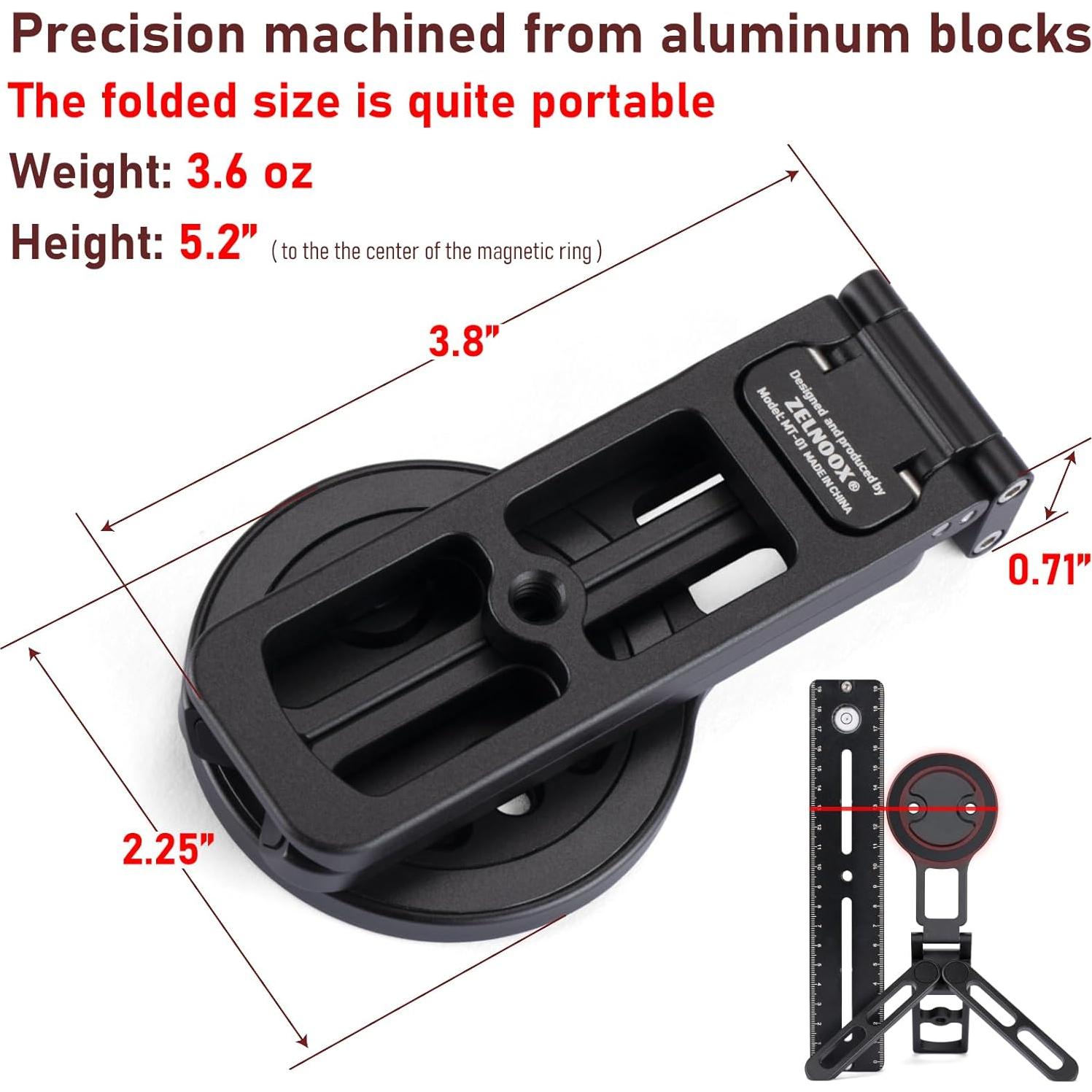 Soporte de trípode portátil MagSafe Zelnoox - Ajustable, 102g