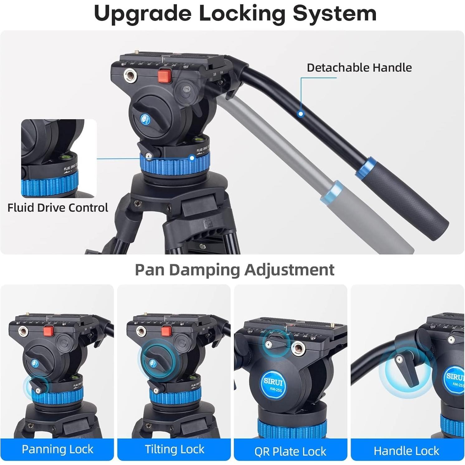 Trípode de Video SIRUI AM-25S 190cm Alta Resistencia