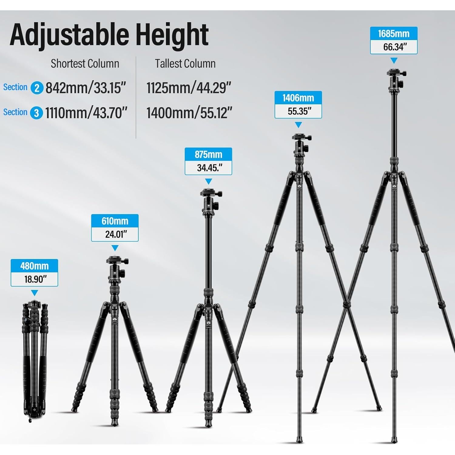 Trípode de Cámara SIRUI Traveler 7C 165.9 cm Fibra Carbono