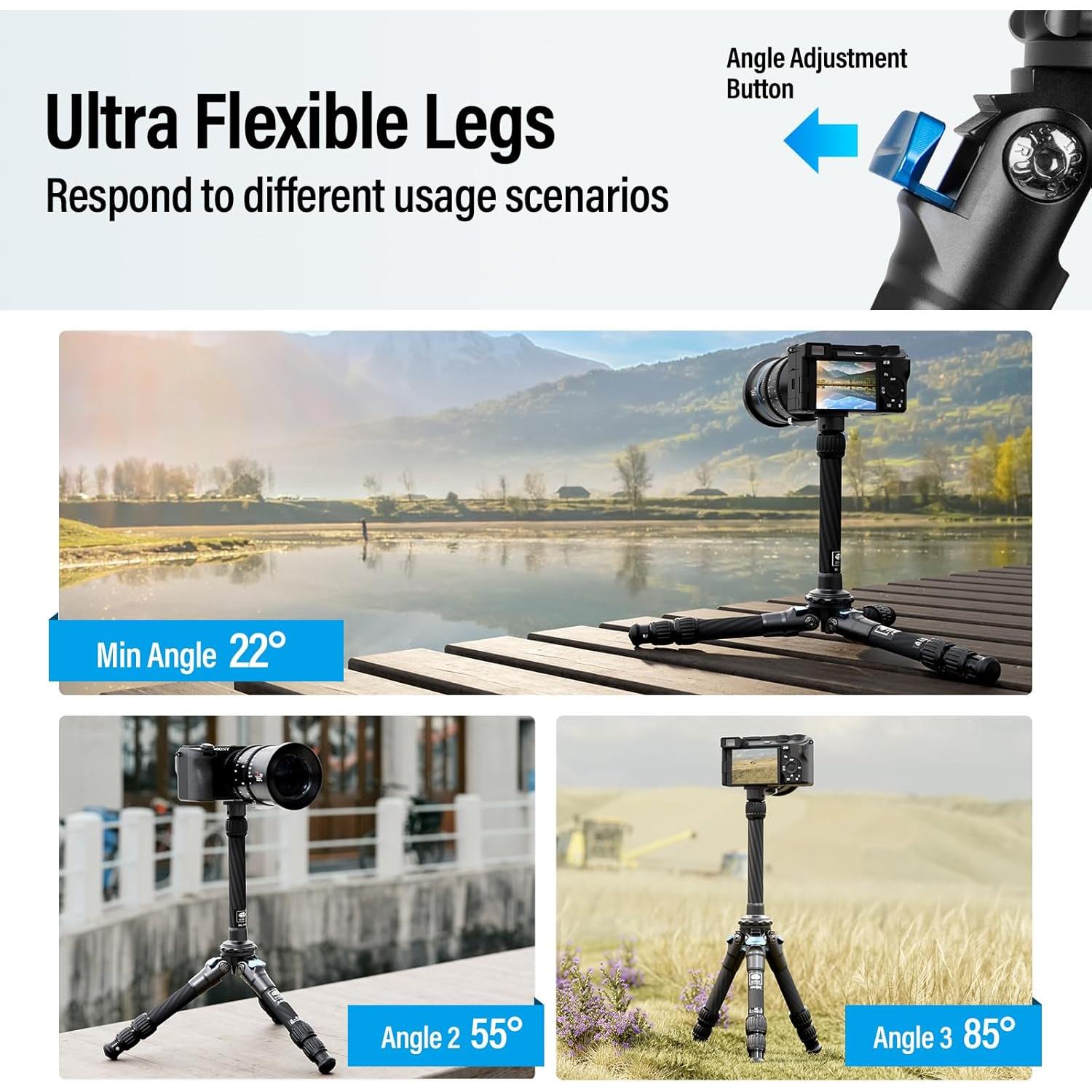 Trípode Mini de Viaje SIRUI AM-223+SL-100 Fibra de Carbono 66cm