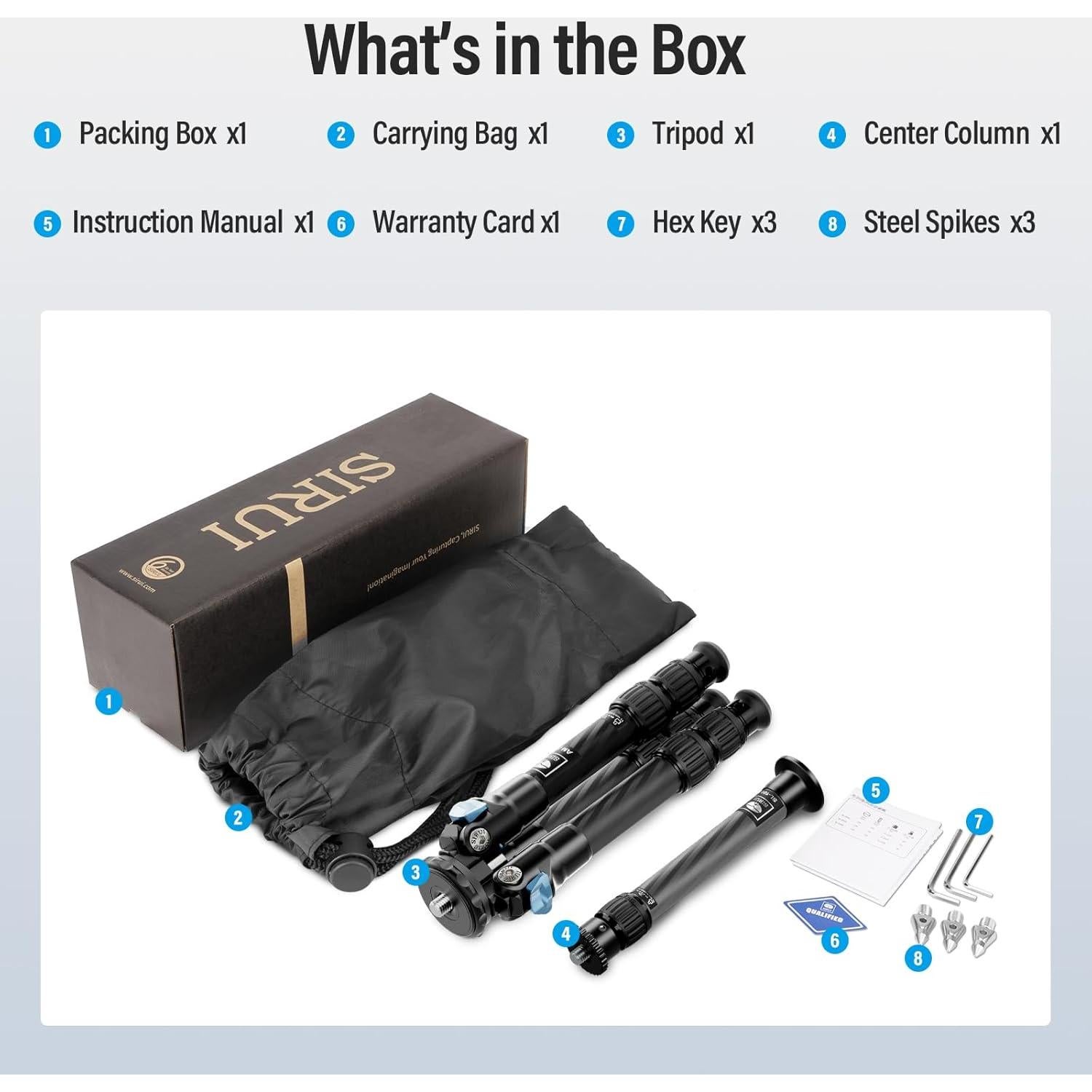 Trípode Mini de Viaje SIRUI AM-223+SL-100 Fibra de Carbono 66cm