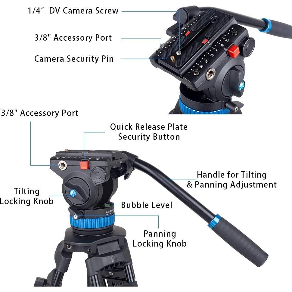 Trípode Profesional SIRUI SH-25 con Cabezal Fluido 10kg