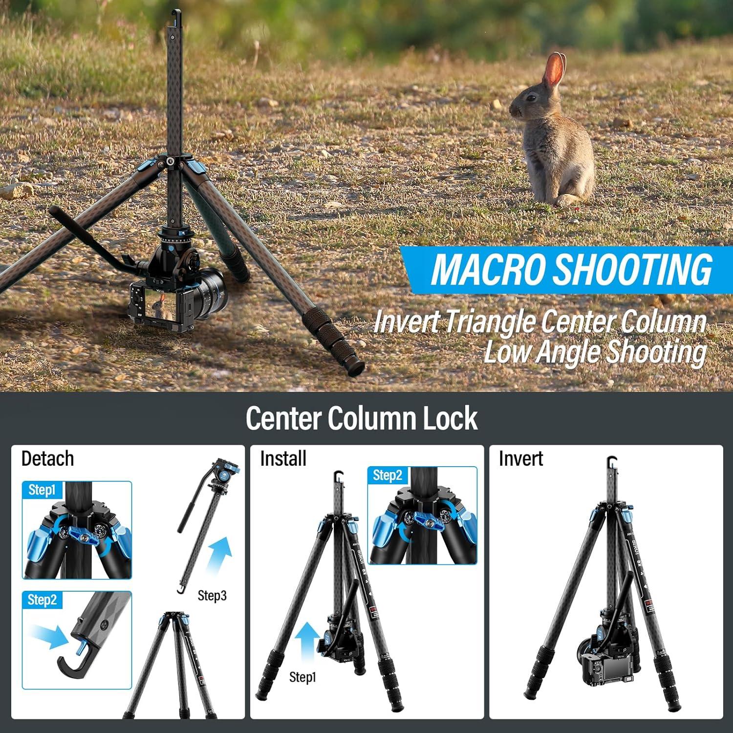 Trípode de Fibra de Carbono SIRUI AM-124 con Cabezal Fluido