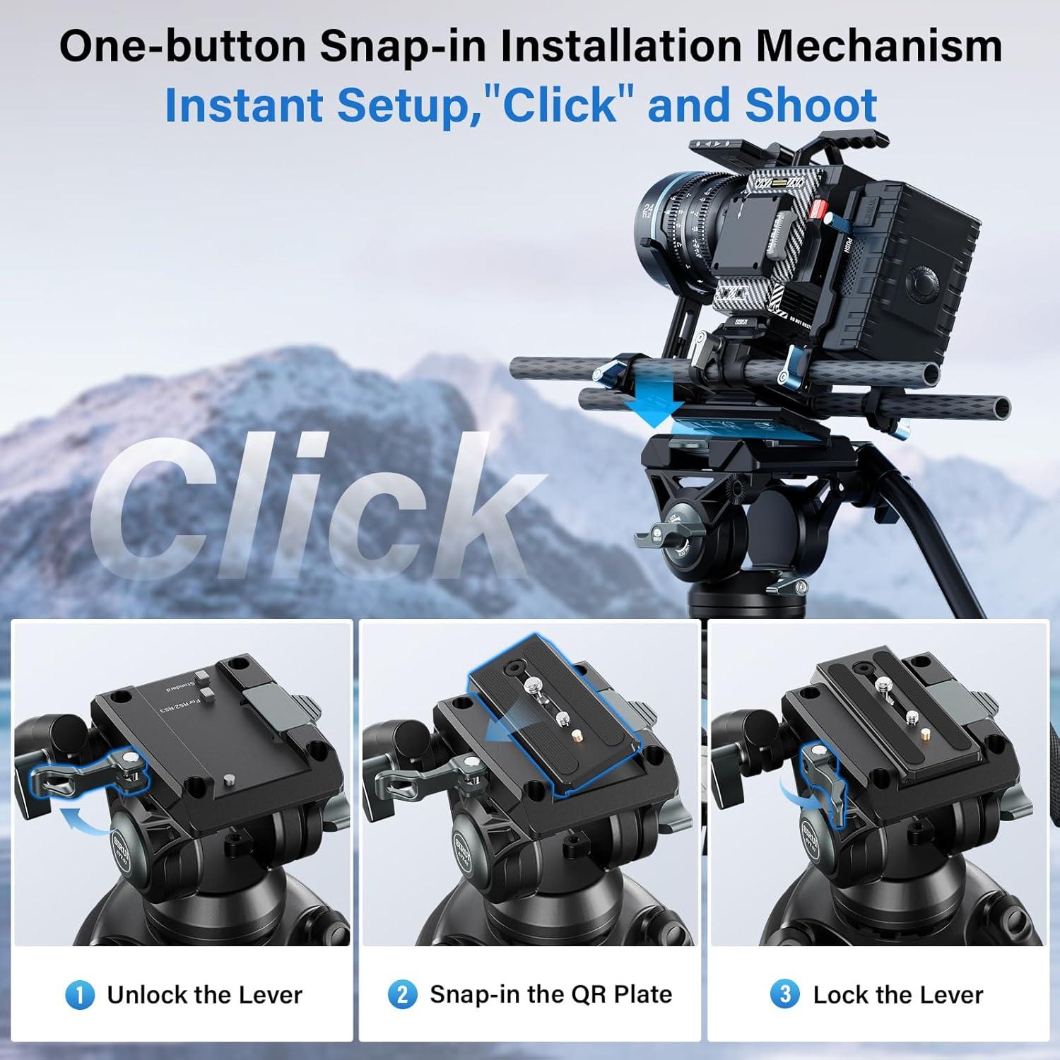 Trípode de Video SIRUI AVT-01 con Cabezal Fluido 360°