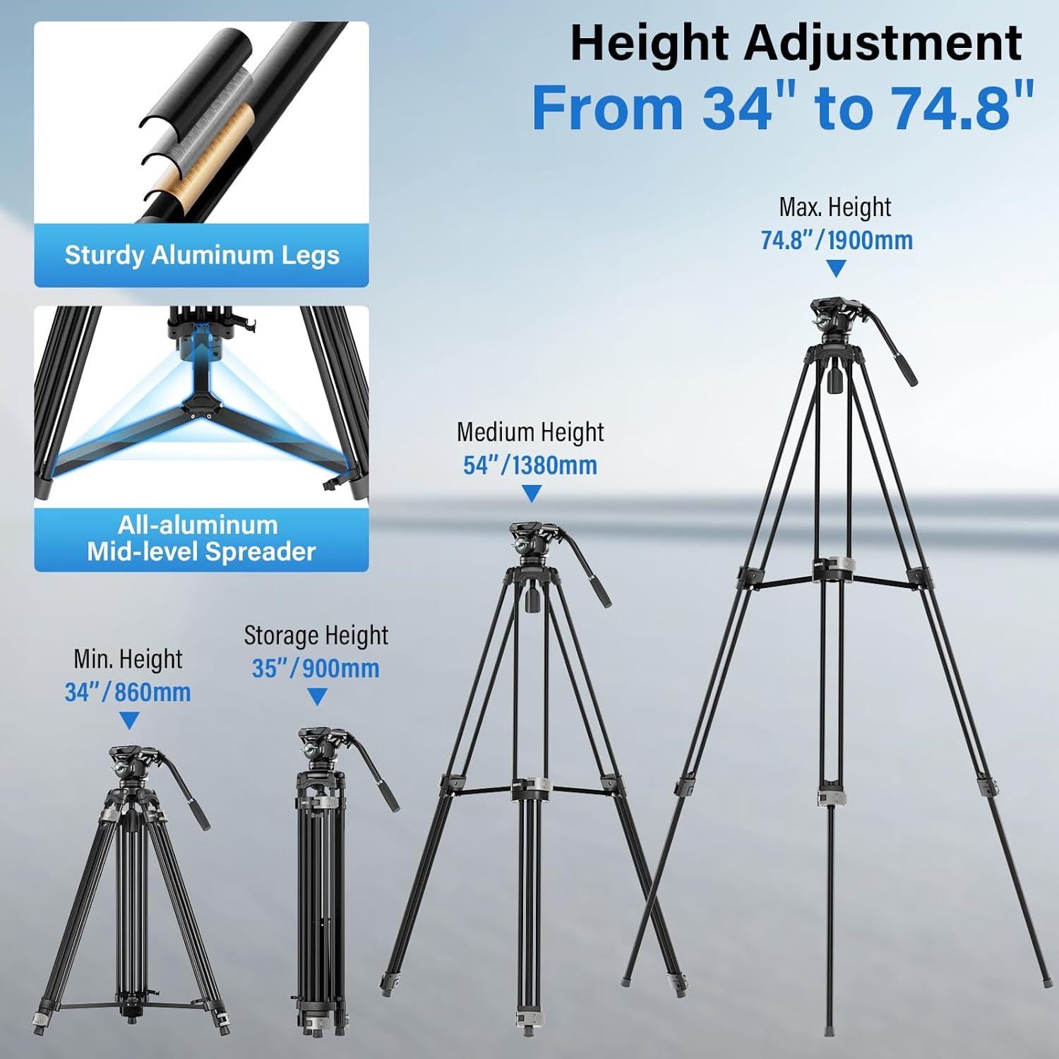 Trípode de Video SIRUI AVT-01 con Cabezal Fluido 360°