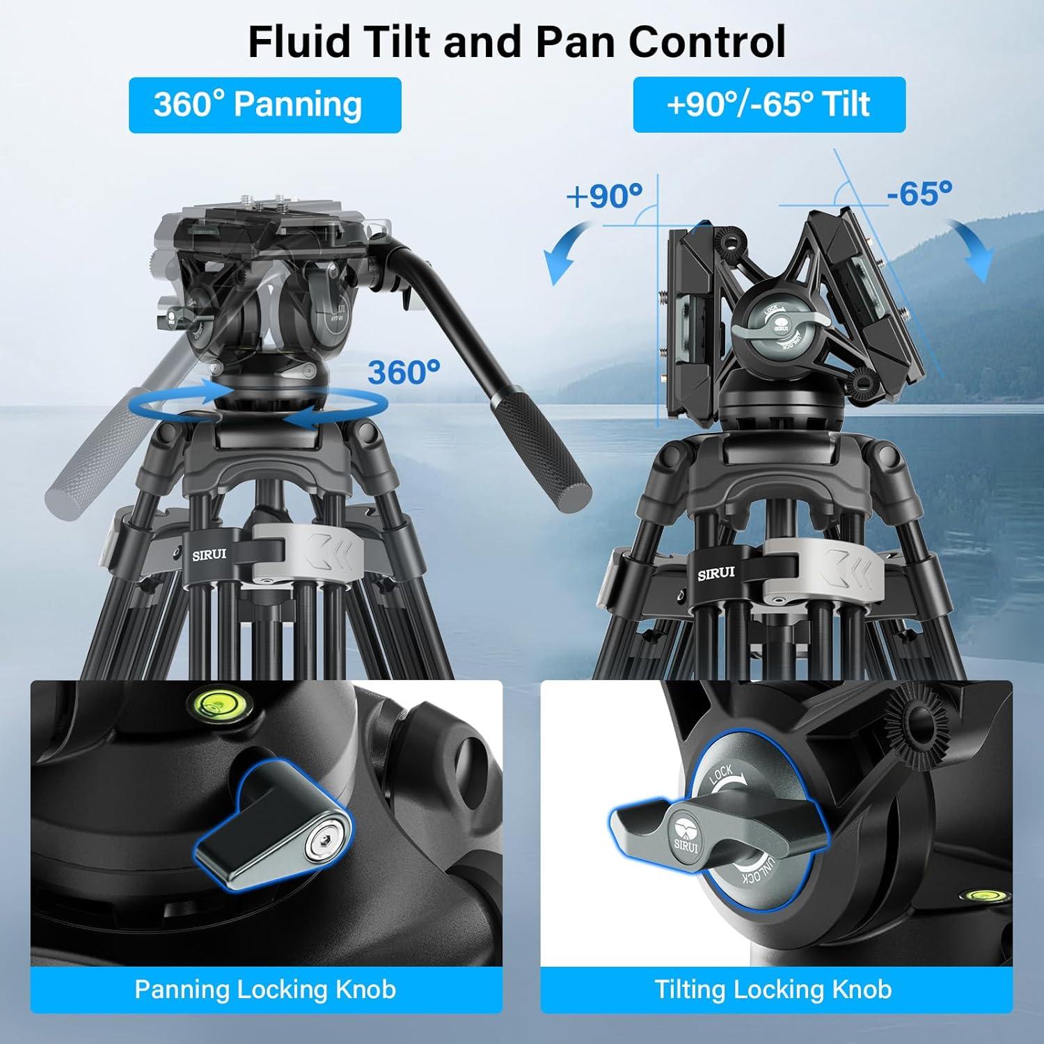 Trípode de Video SIRUI AVT-01 con Cabezal Fluido 360°