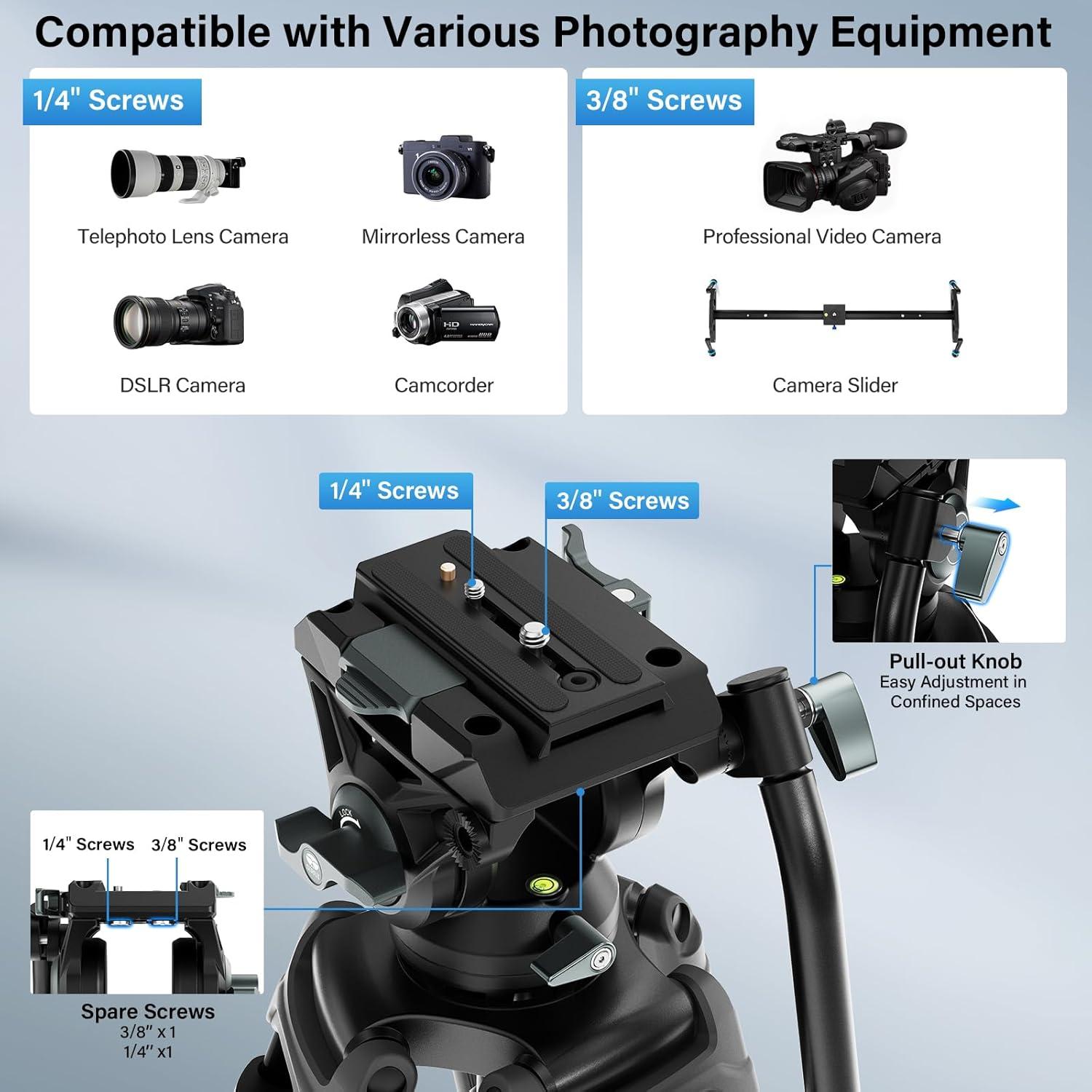 Trípode de Video SIRUI AVT-01 con Cabezal Fluido 360°