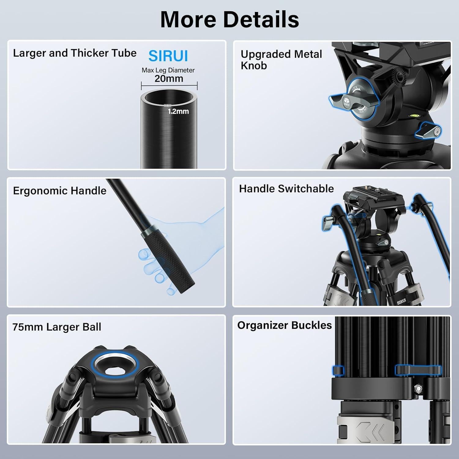 Trípode de Video SIRUI AVT-01 con Cabezal Fluido 360°