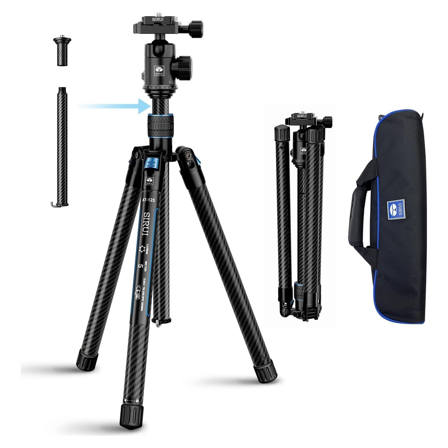 Trípode de Viaje SIRUI AT-125+E-10 Fibra de Carbono 151.6 cm