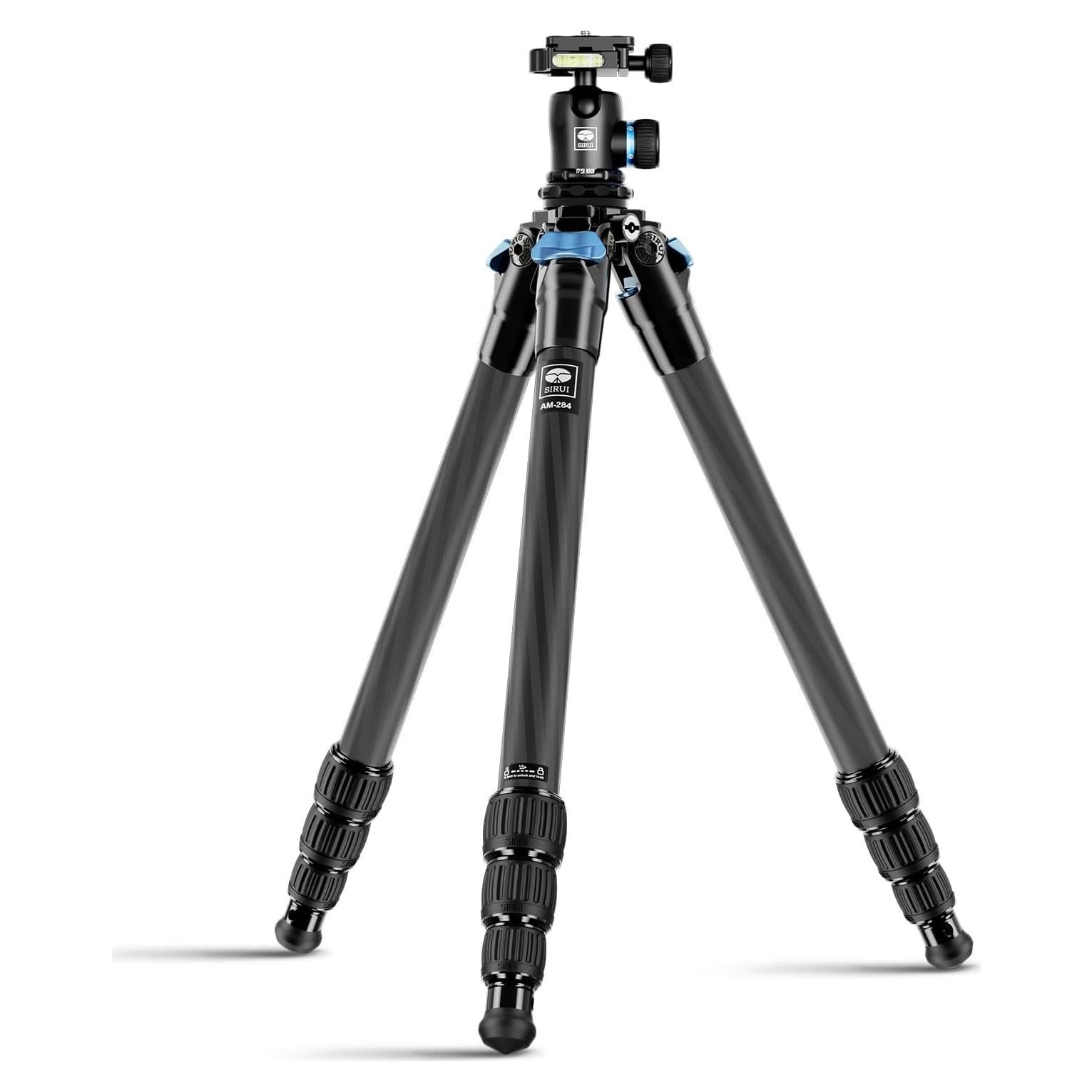 SIRUI AM-284 Camera Tripod Carbon Fiber Professional Tripod with K20X Ball Head Load 55lb (AM-284+K20X)