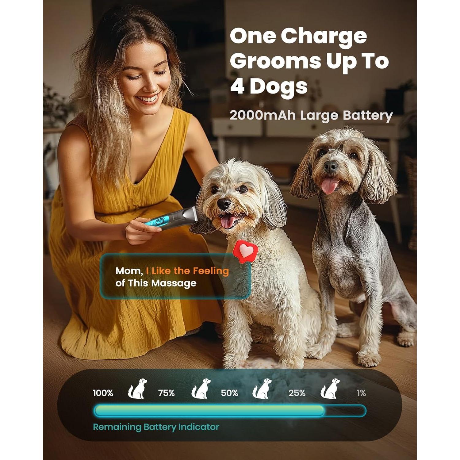 Cortapelos Inalámbrico 4 en 1 Oneisall para Perros 2000mAh