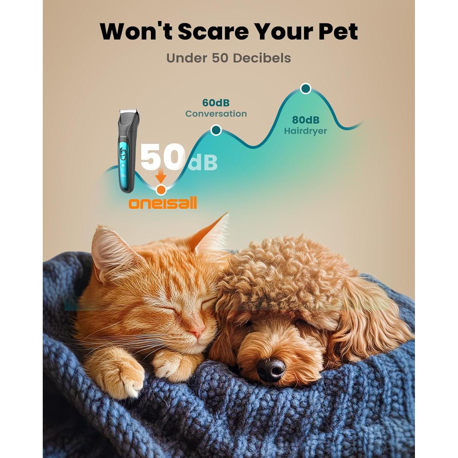 Cortapelos Inalámbrico 4 en 1 Oneisall para Perros 2000mAh