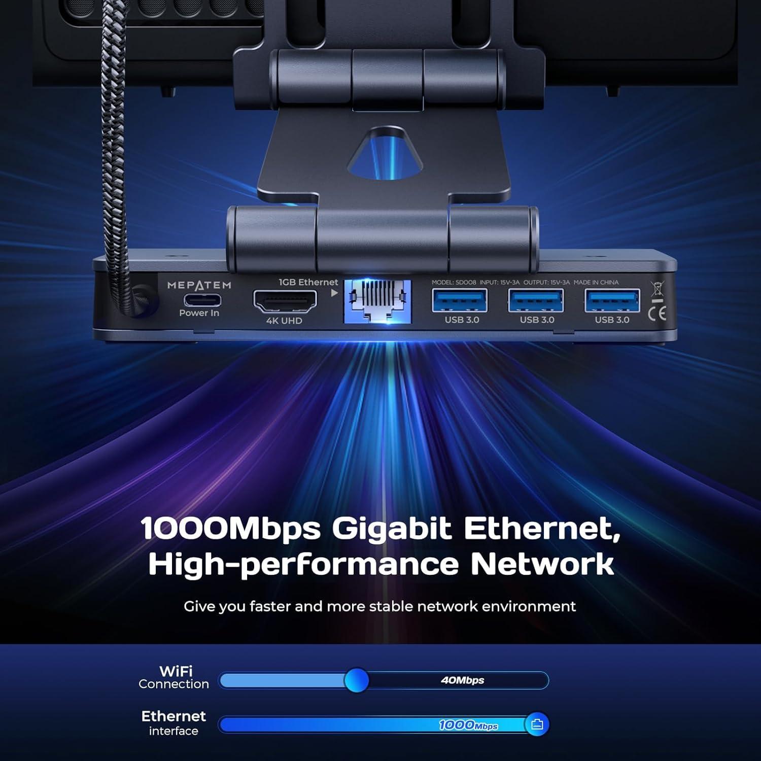 Dock 6-en-1 MEPATEM para Steam Deck OLED - HDMI 4K, 100W