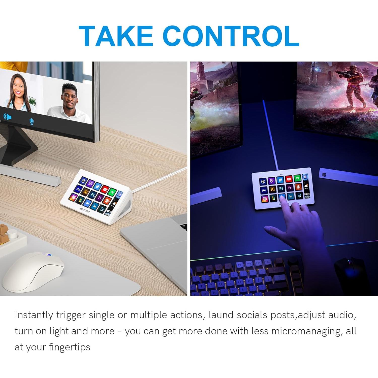 Controlador de Transmisión D15 COSTOM con 15 Teclas LCD Personalizables