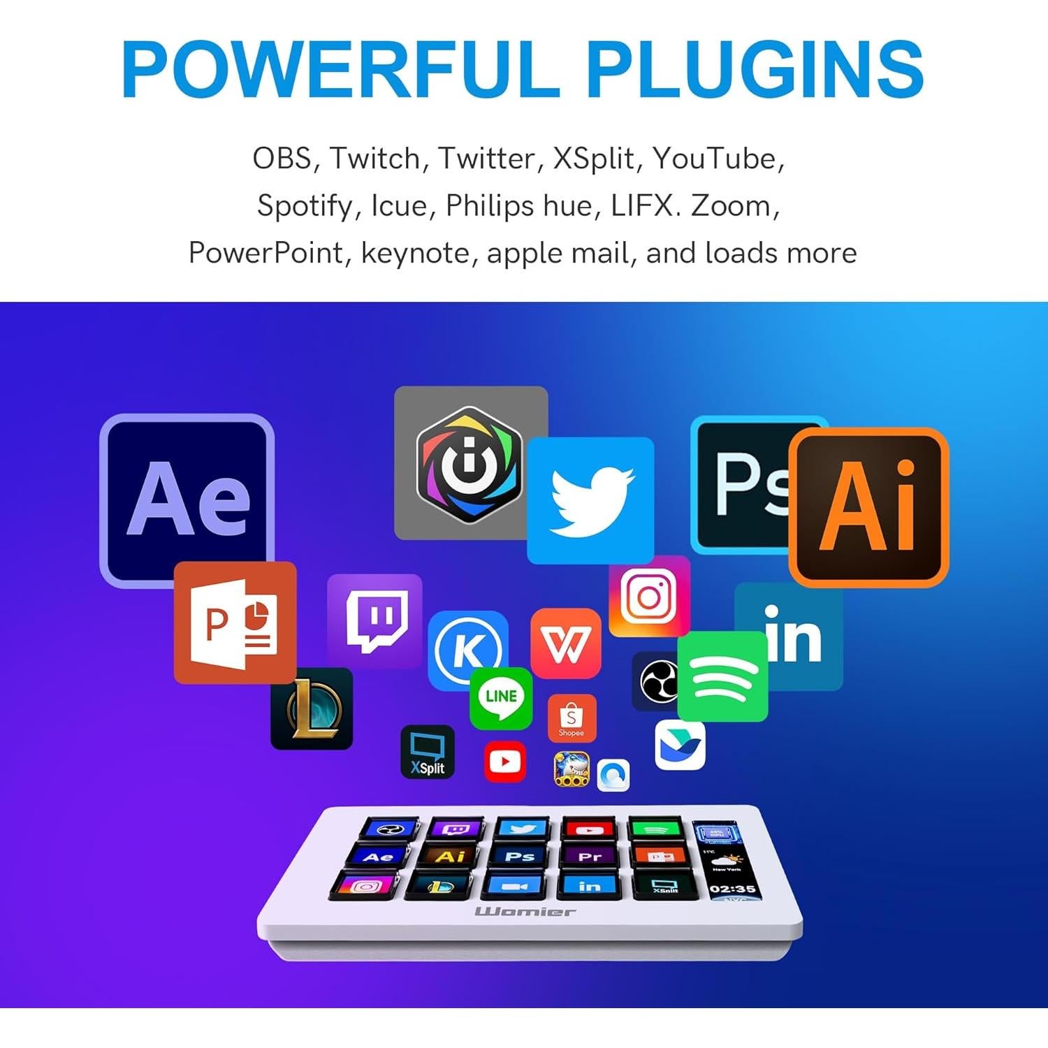 Controlador de Transmisión D15 COSTOM con 15 Teclas LCD Personalizables