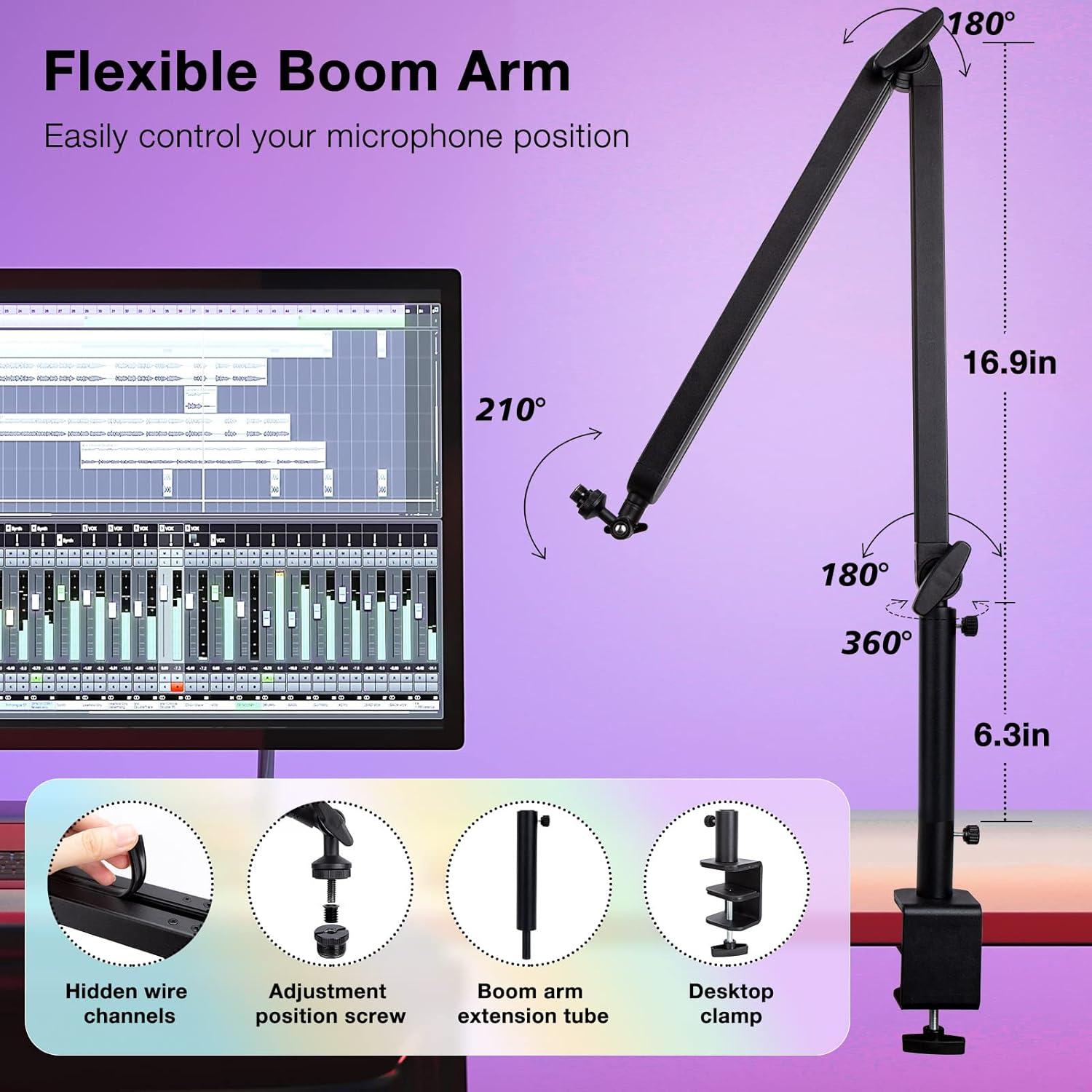 Brazo de Micrófono Ajustable SUNMON para Blue Yeti y más