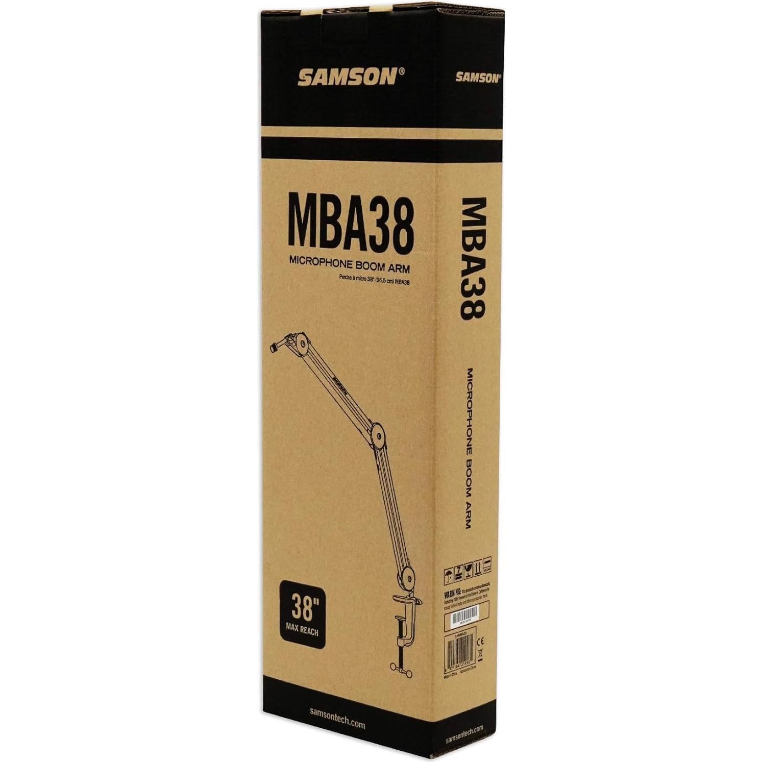 Brazo de Micrófono Samson MBA38 96.5 cm Soporte USB para Estudio