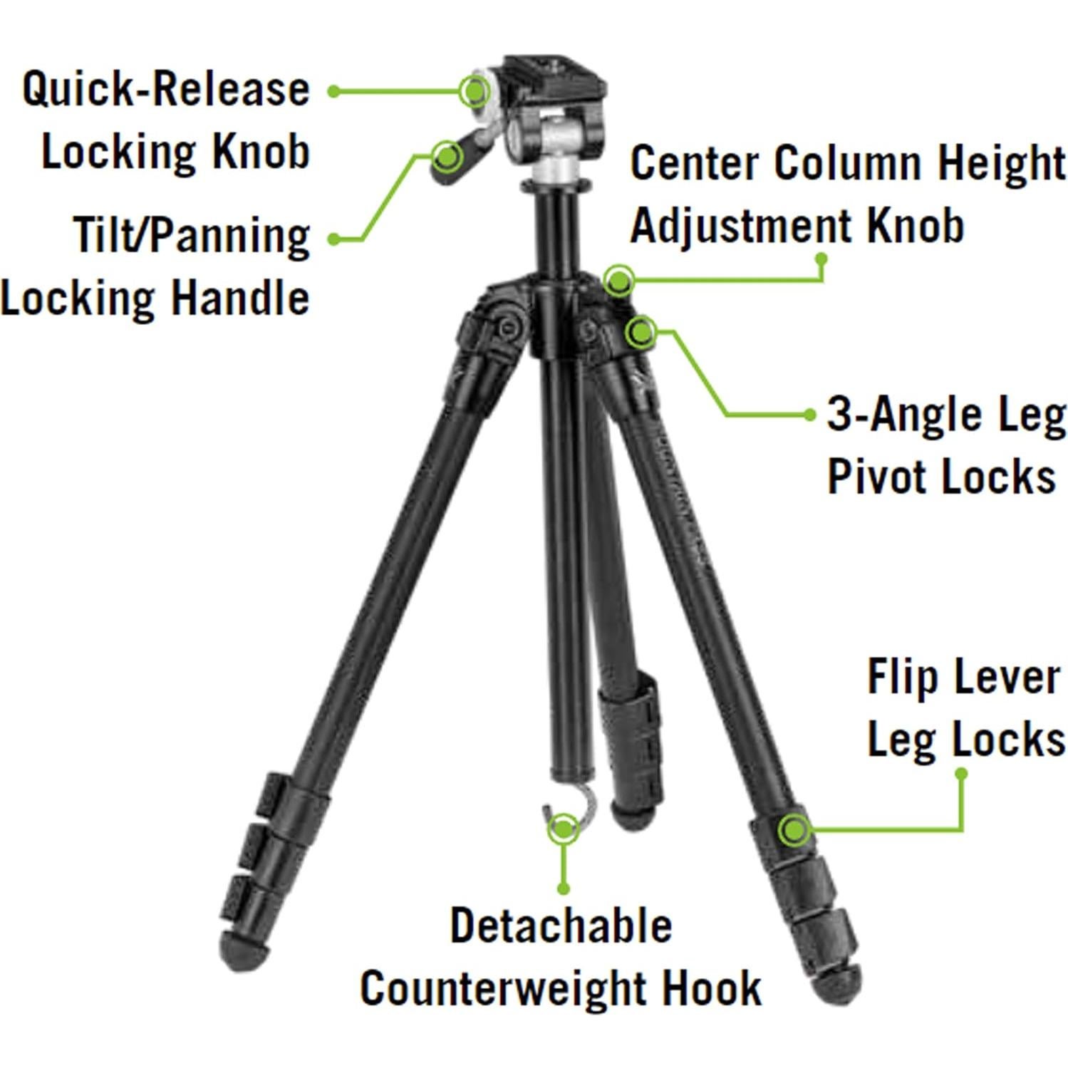 Trípode Vortex Optics Mountain Pass de Aluminio 10kg
