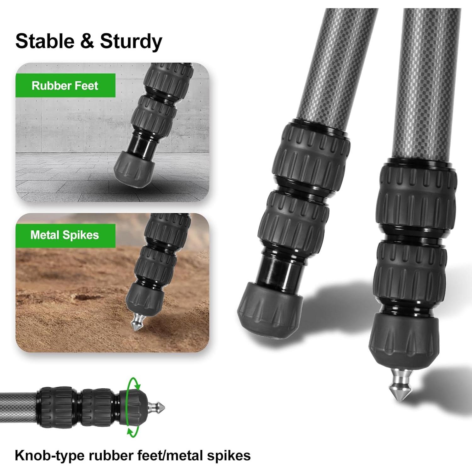 Trípode de fibra de carbono Fanaue HT-2830-30 para caza