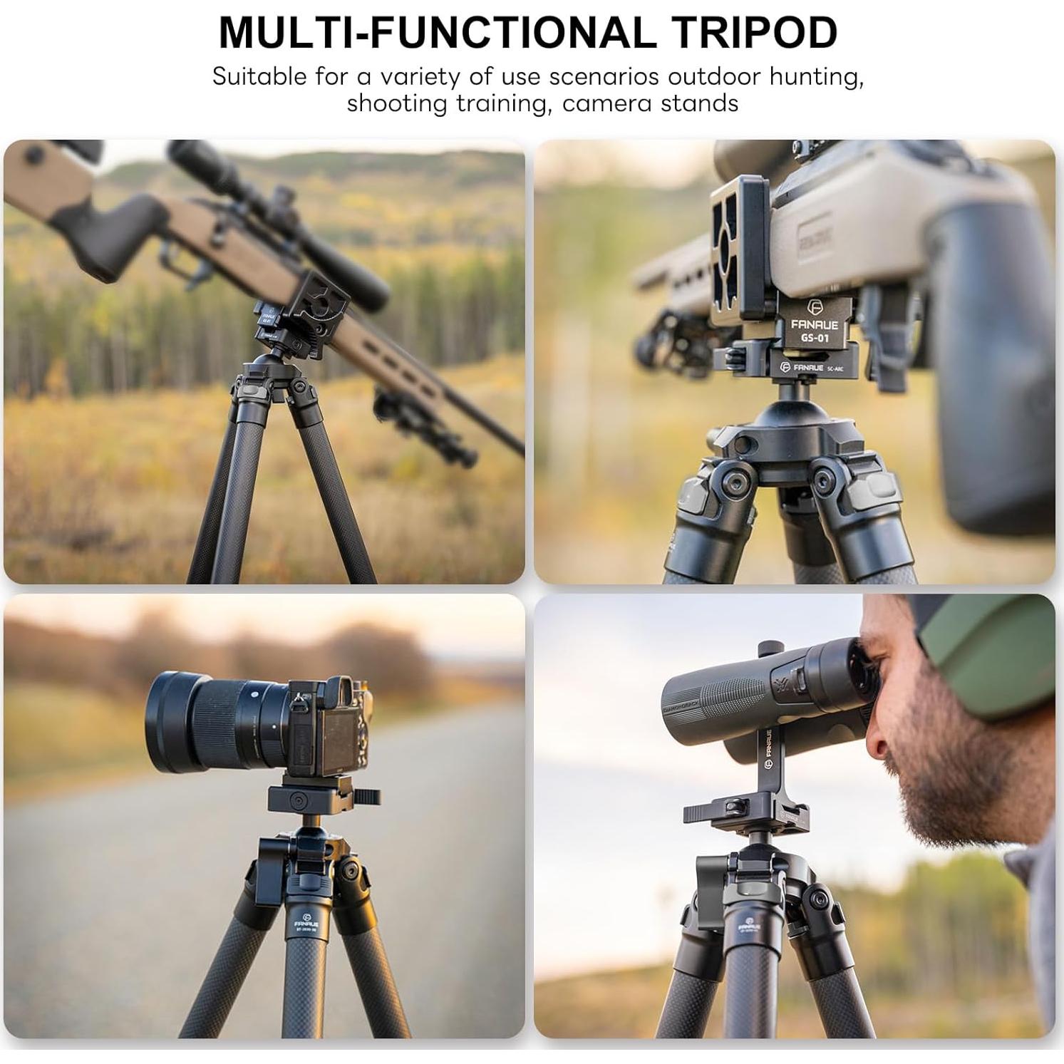 Trípode de fibra de carbono Fanaue HT-2830-30 para caza