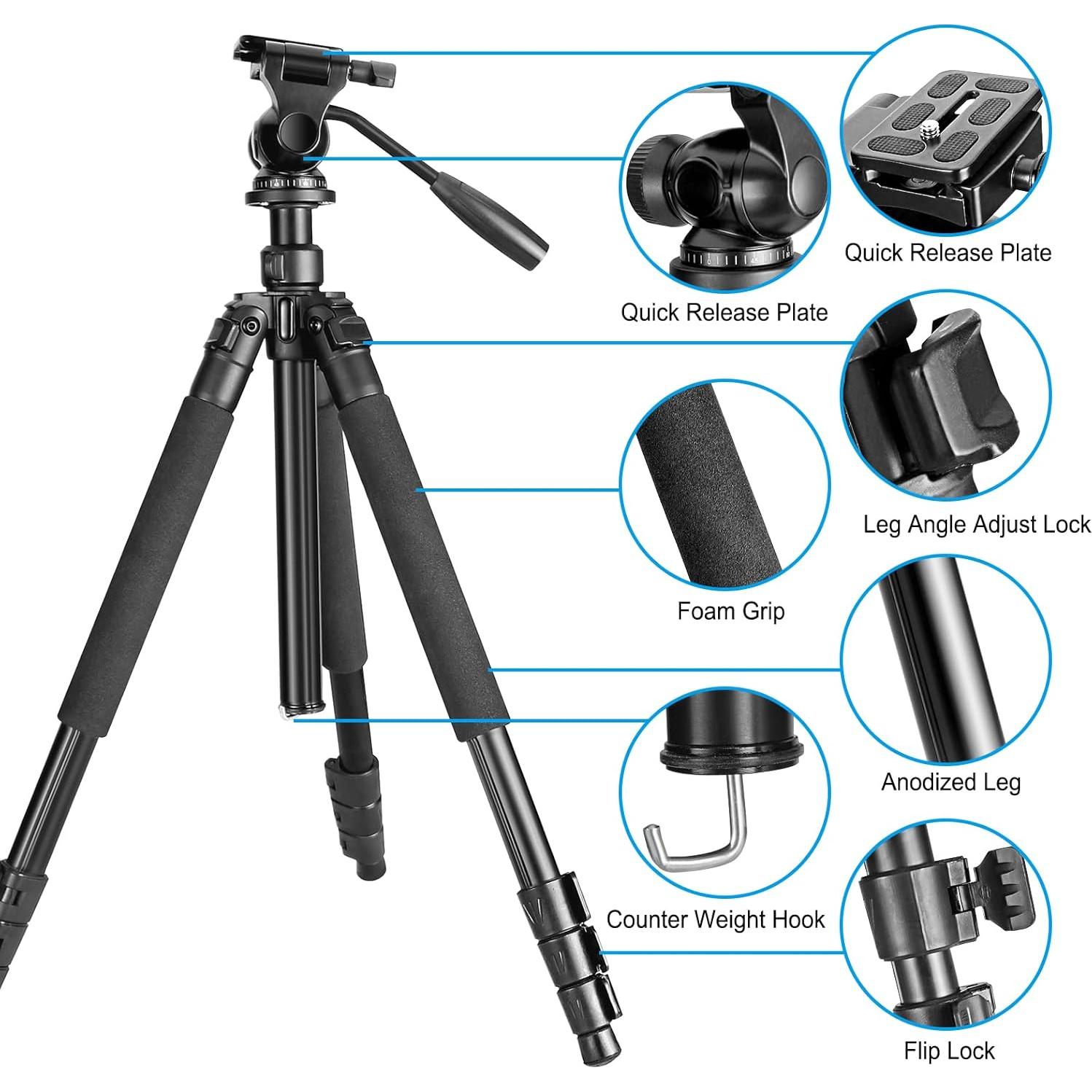 Trípode Portátil de Viaje Celticbird 58.4-164 cm para Cámaras