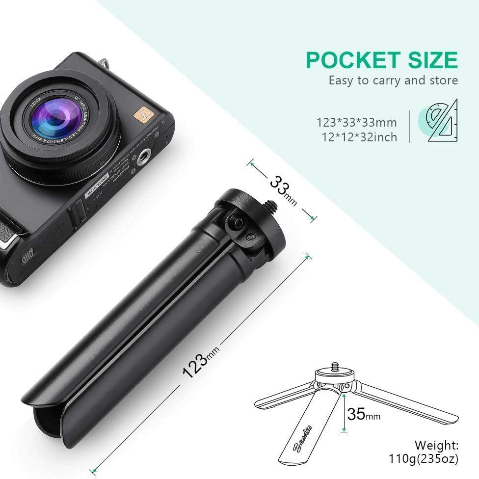 Trípode Mini de Metal Zeadio, Carga 20kg, Soporte de Escritorio