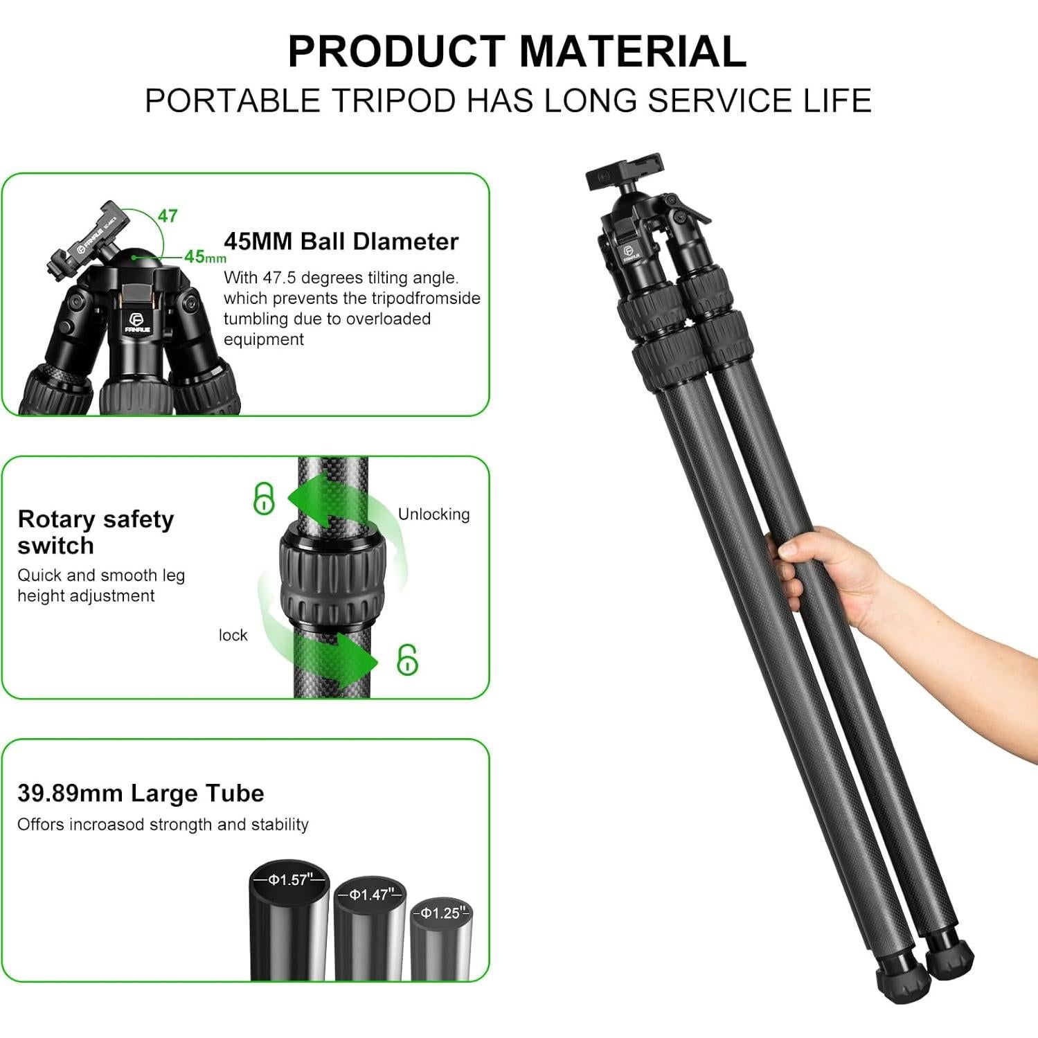 Trípode de caza FANAUE HTC-4030-45 fibra de carbono 2.61 kg
